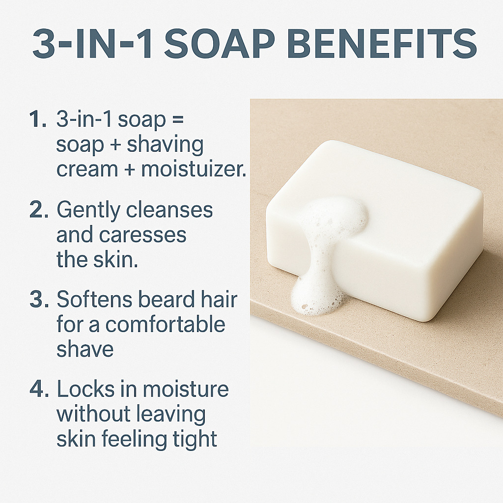 Shaving Soap Bar For Face Body And Beard Gentle Cleansing Moisturizing Daily Grooming 100g