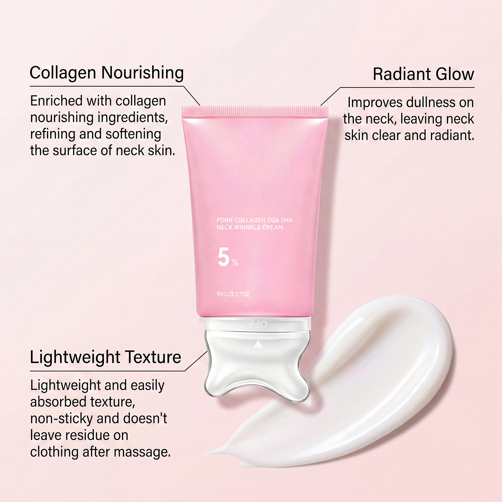Collagen Neck Cream Daily Neck Skin Smooth Soft Hydrating Delicate Moisturizing Massage Care Lotion