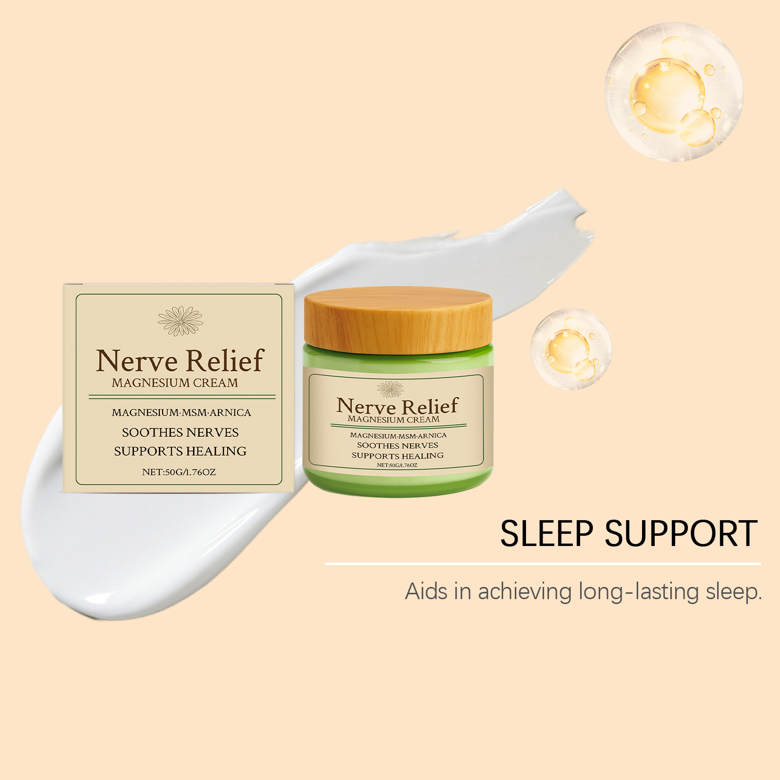 Body Care Magnesium Cream Delicate Moist Easy Absorb Daily Body Joint Apply Comfort Skin Friendly Massage Lotion