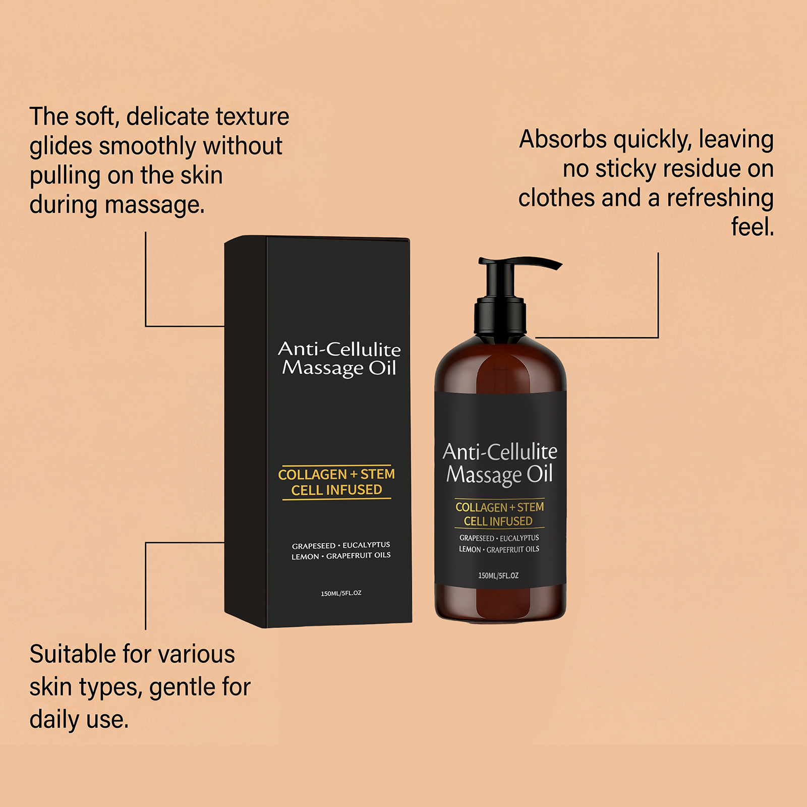 Skin Renew Massage Oil Mild Moisturizing Soft Glossy Smooth Spread Body Skin Care Treatment Essential Oil