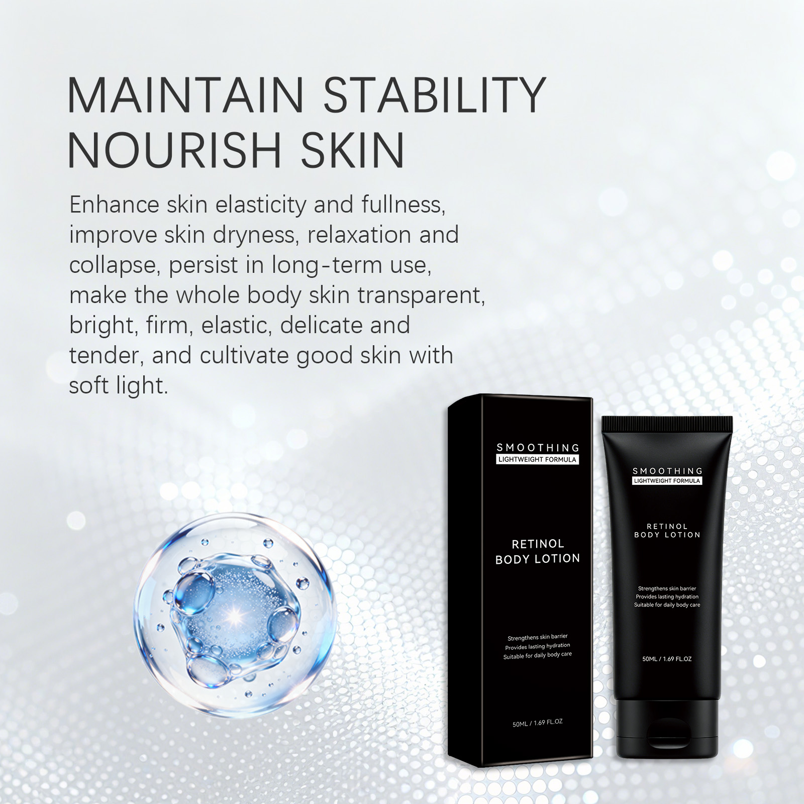 Retinol Skin Renewing Body Lotion Mild Formula Nourish Skin Light Texture Moisturize Daily Body Care