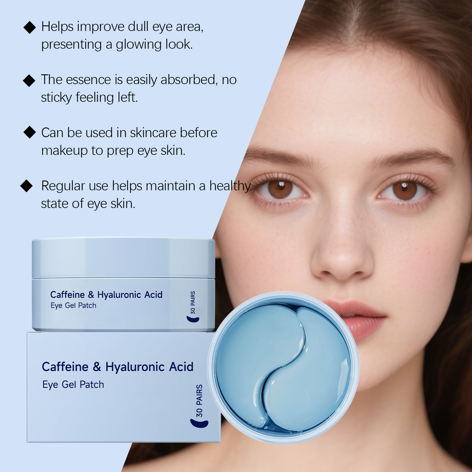 Caffeine Moisturizing Eye Mask Mild Elastic Hydrating Bright Smooth Daily Eye Skin Care