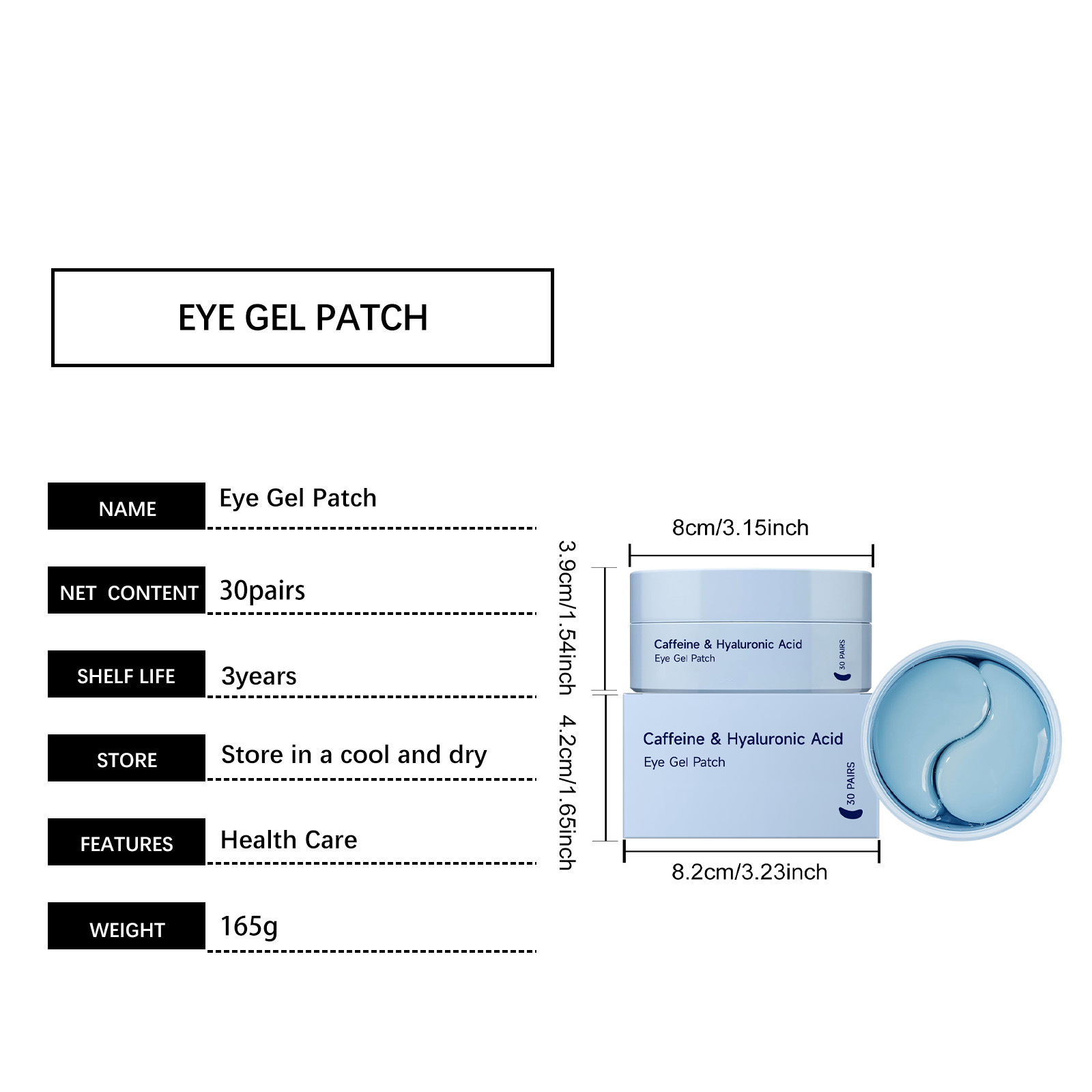Caffeine Moisturizing Eye Mask Mild Elastic Hydrating Bright Smooth Daily Eye Skin Care