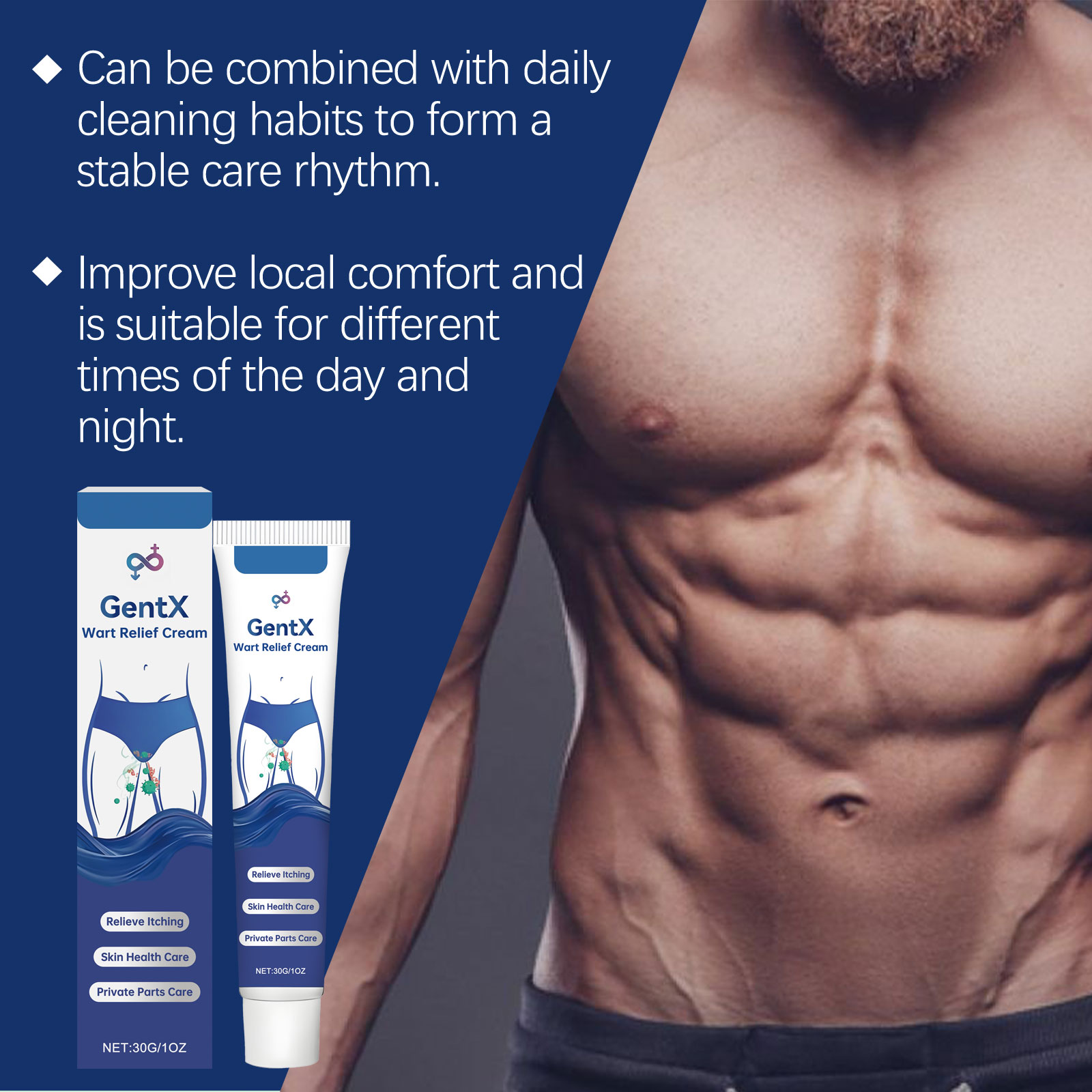Male Care Cream Mild Nourishing Protect Comfort Daily External For Mens Body Skin Massage