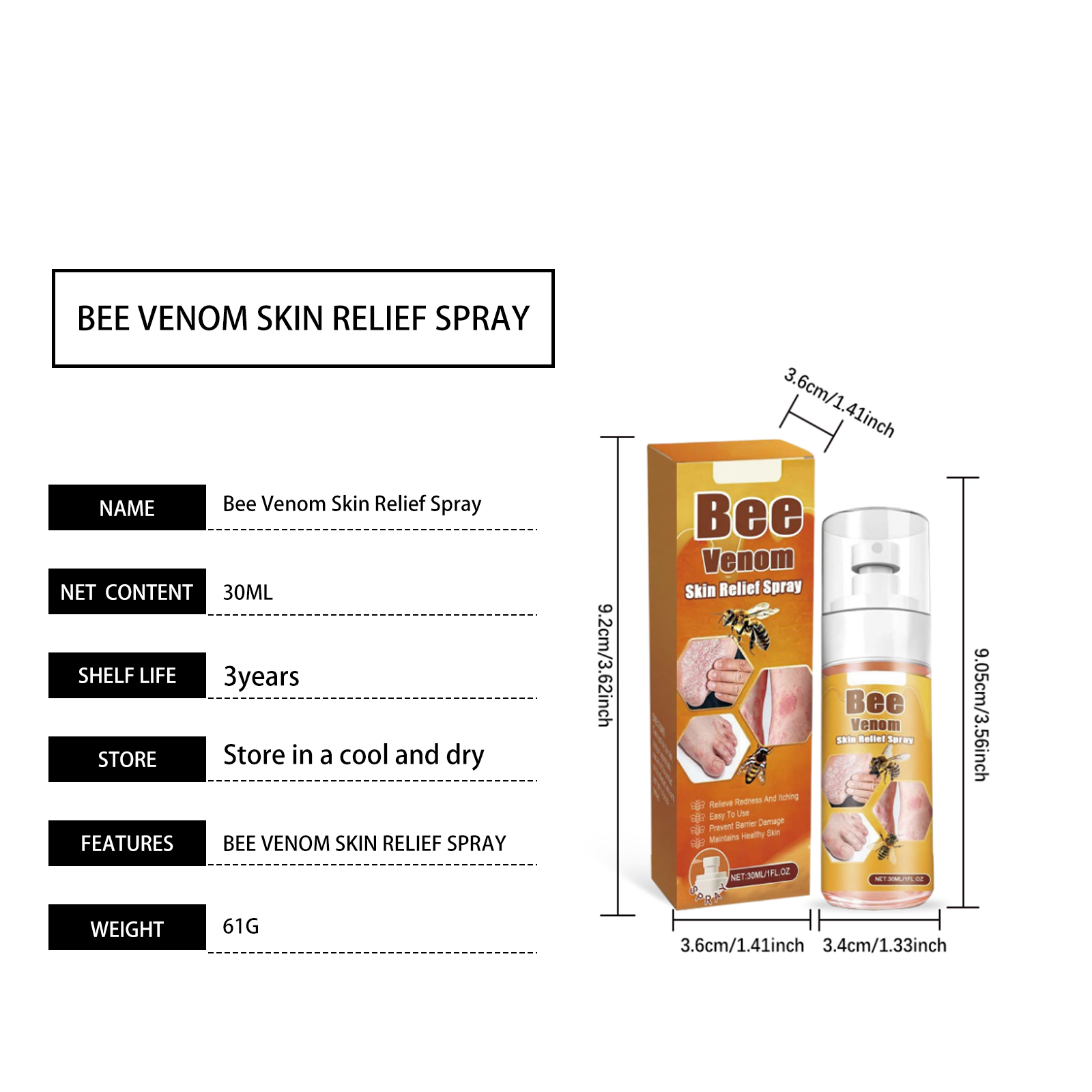 Soothe Skin Spray Soft Mild Hydrating Moisturizing Cleansing Comfort Bee Venom Care Body Complexion