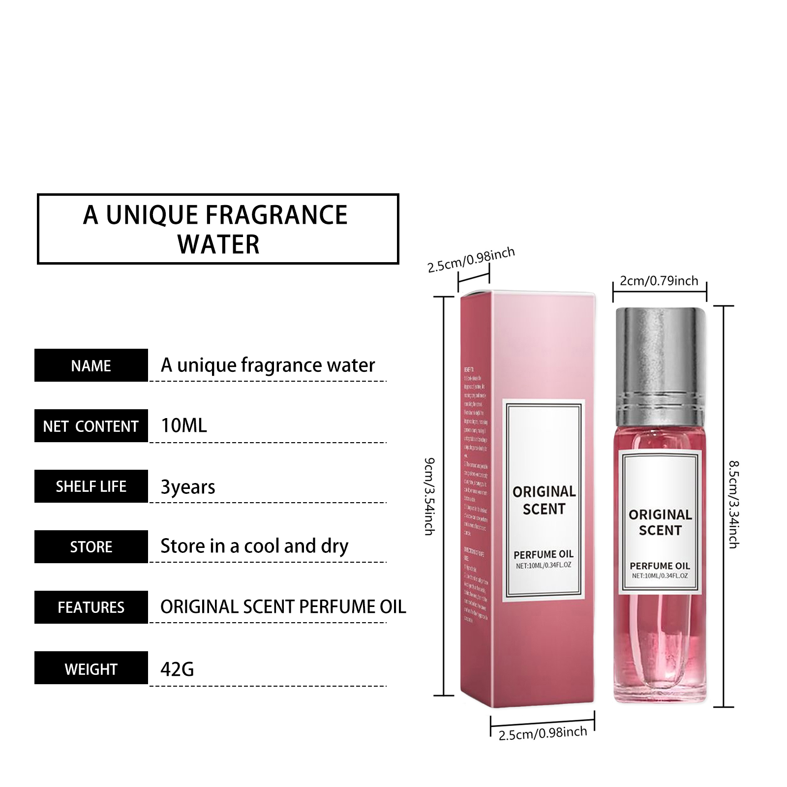 (Pomegranate) Yellow Jasmine Fragrance Water Long Last Scent Portable Niche Light Scent Fresh Atmosphere Wrist Neck Daily Use