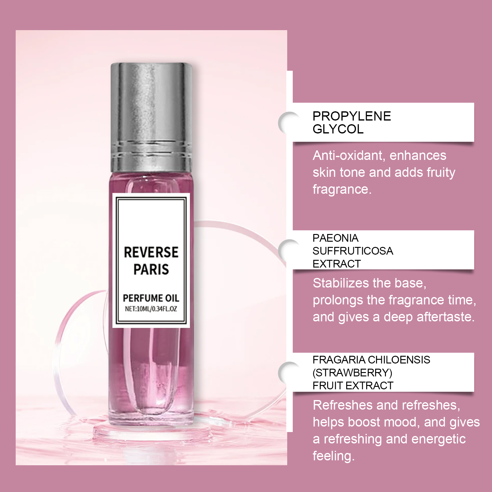 (Pomegranate) Yellow Jasmine Fragrance Water Long Last Scent Portable Niche Light Scent Fresh Atmosphere Wrist Neck Daily Use