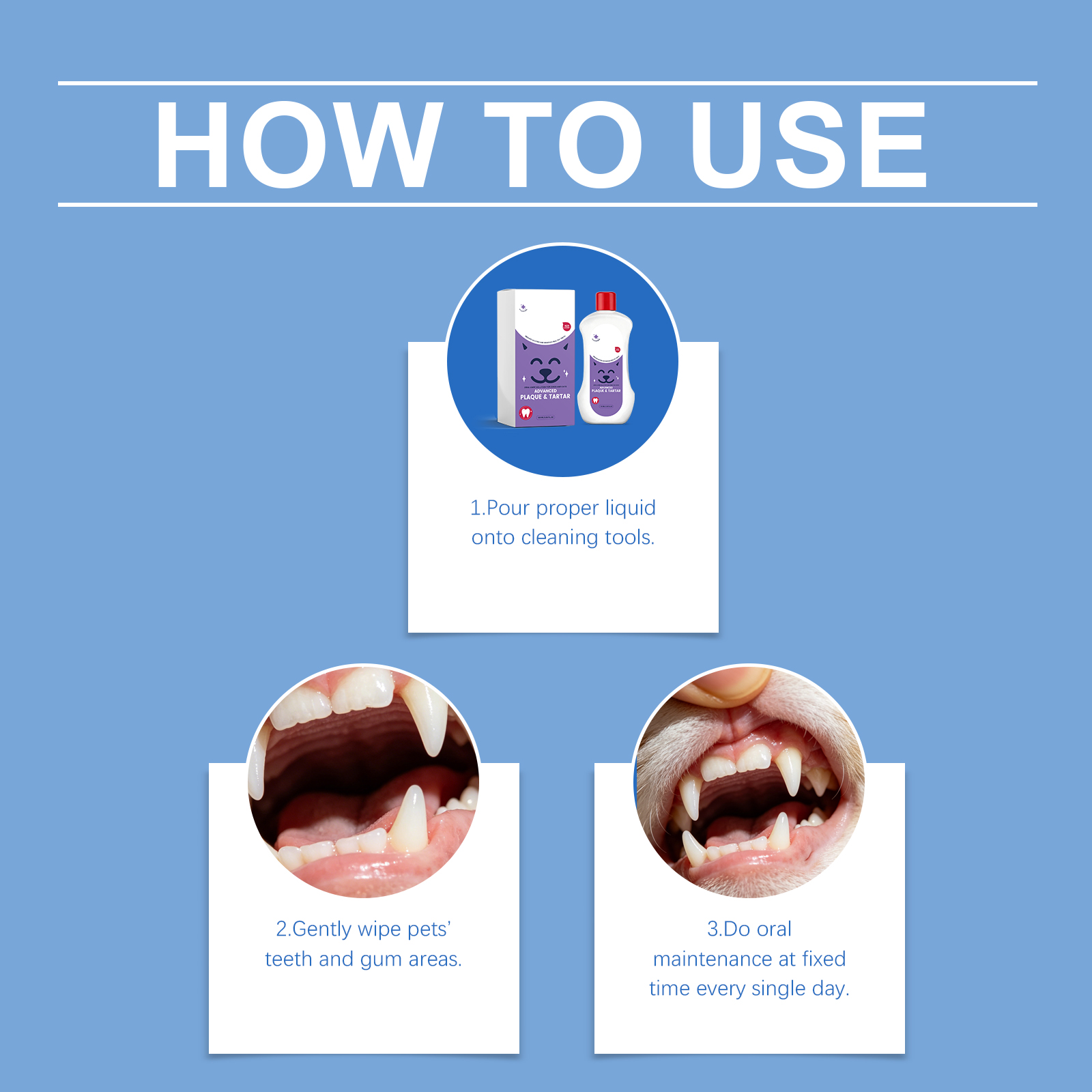 Pet Oral Care Liquid Mild Formula Mint Fragrance Gum Protection Bad Breath Removal Daily Cleansing