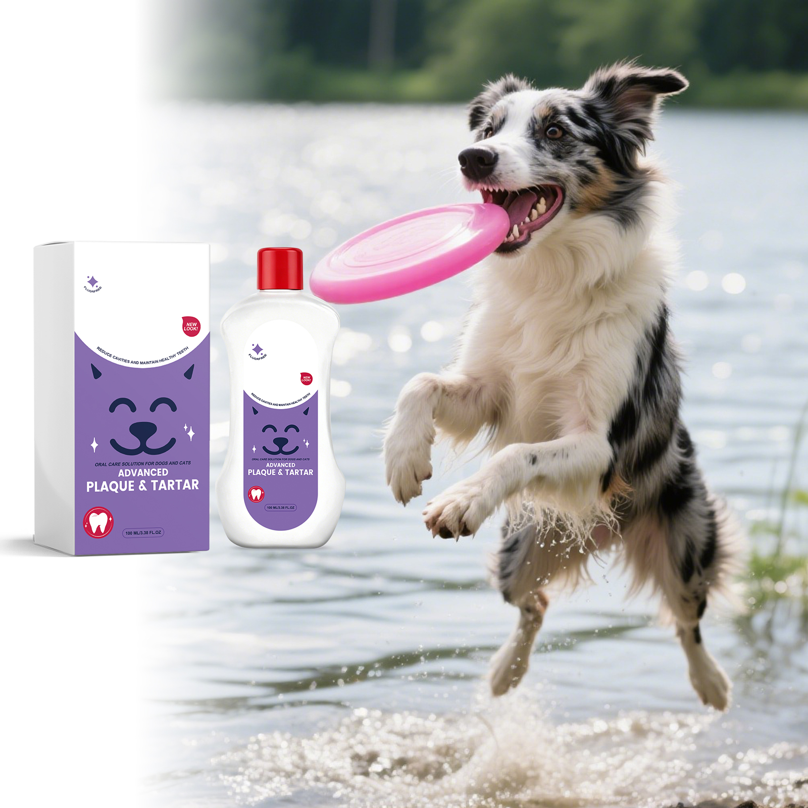 Pet Oral Care Liquid Mild Formula Mint Fragrance Gum Protection Bad Breath Removal Daily Cleansing