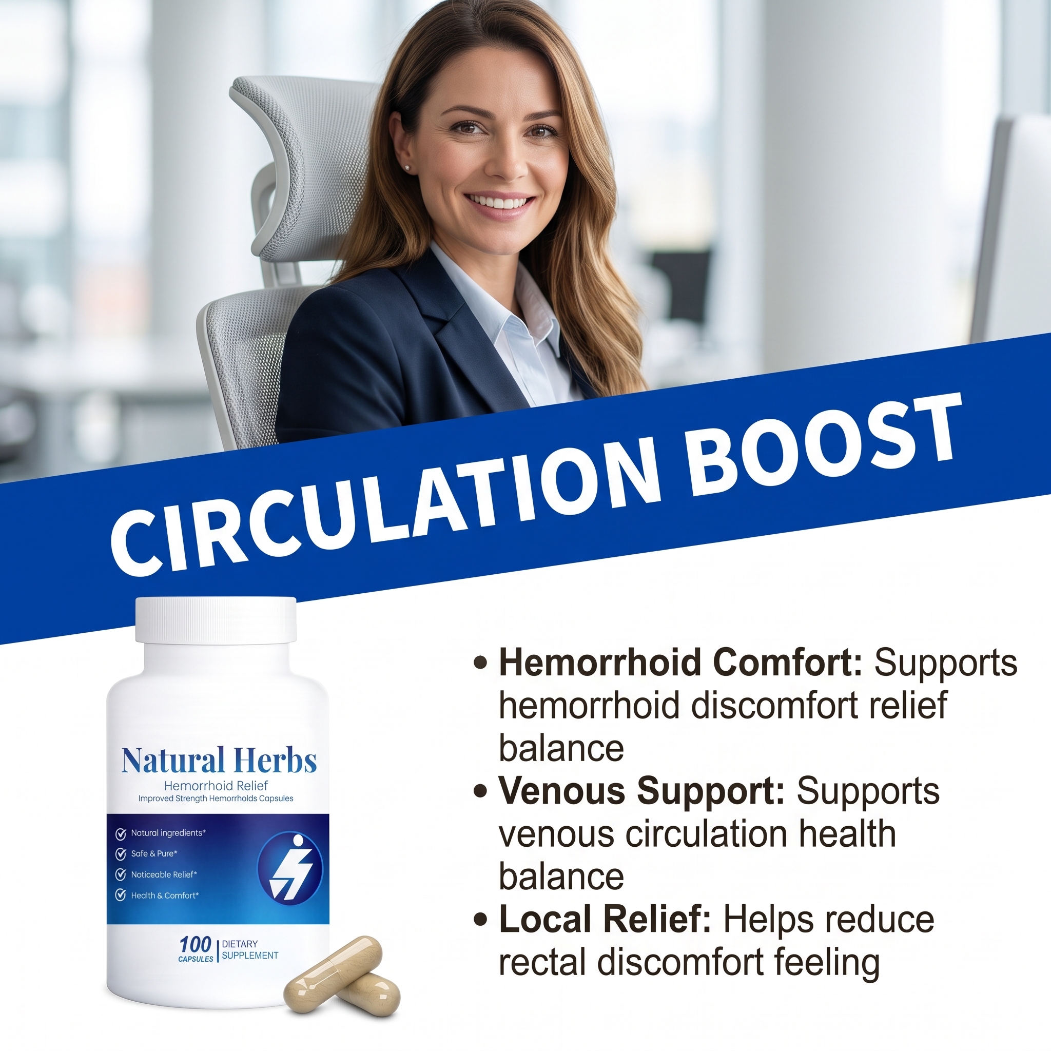 Circulation Metabolic Capsule Vein Wall Strengthen Blood Balance Circulation Relief Anal Care Soft