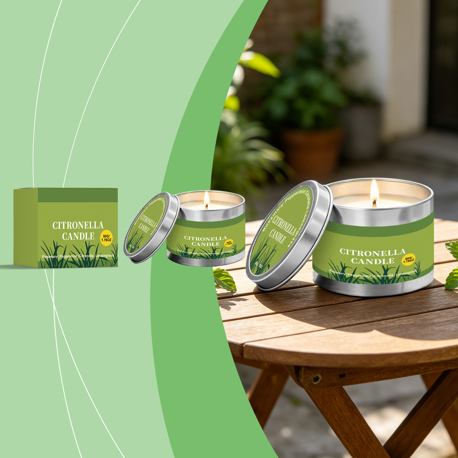 Citronella Candle Fresh Scent For Summer Outdoor Courtyard Romantic Dinner Ambient Lighting