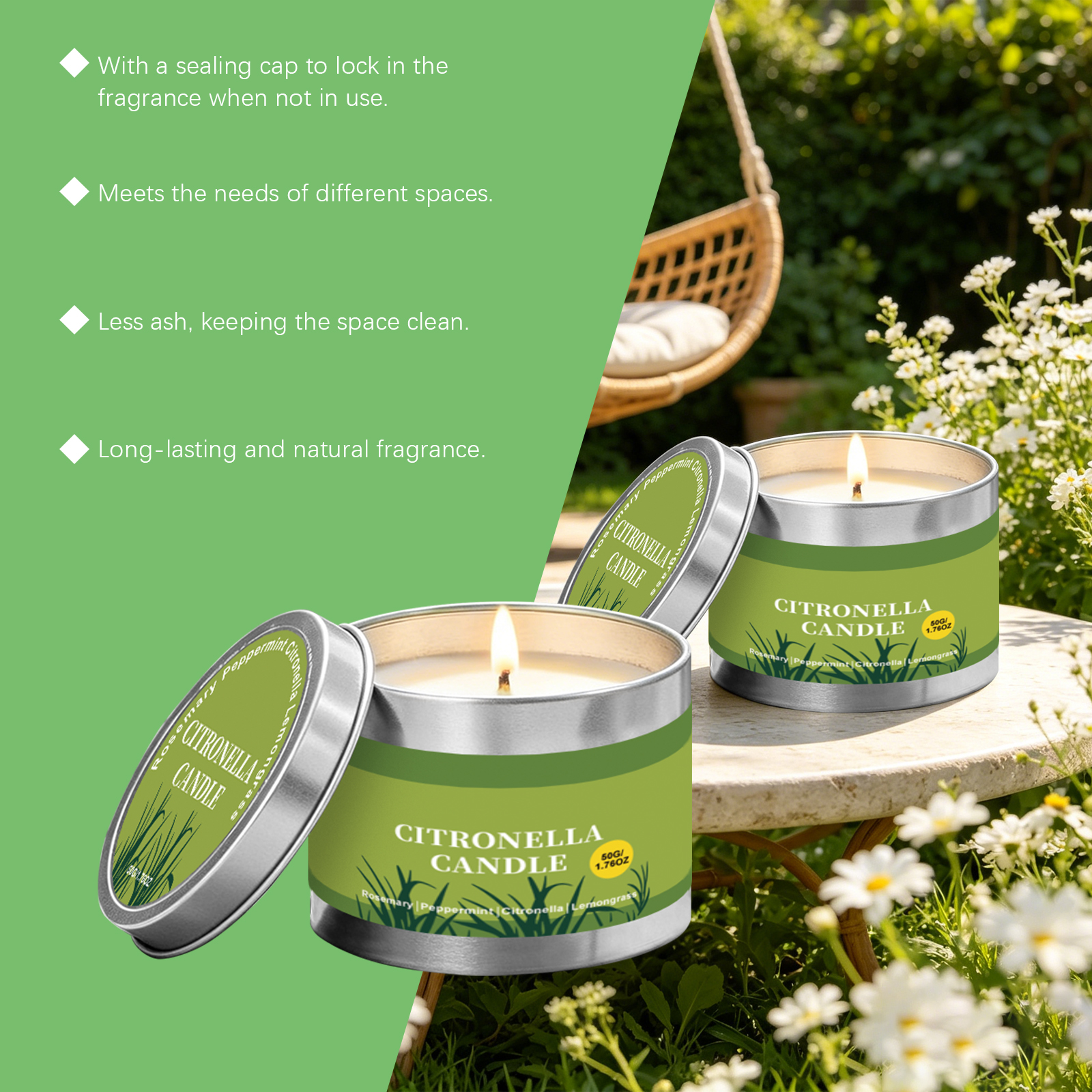 Citronella Candle Fresh Scent For Summer Outdoor Courtyard Romantic Dinner Ambient Lighting