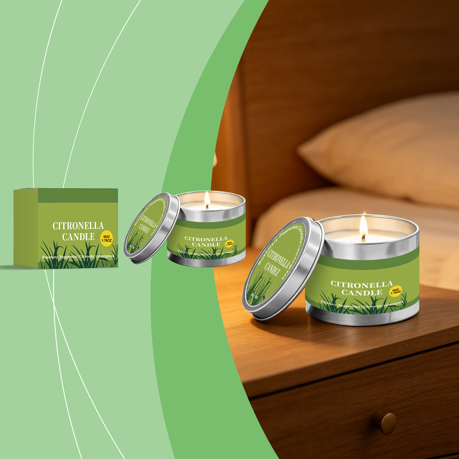 Citronella Candle Fresh Scent For Summer Outdoor Courtyard Romantic Dinner Ambient Lighting