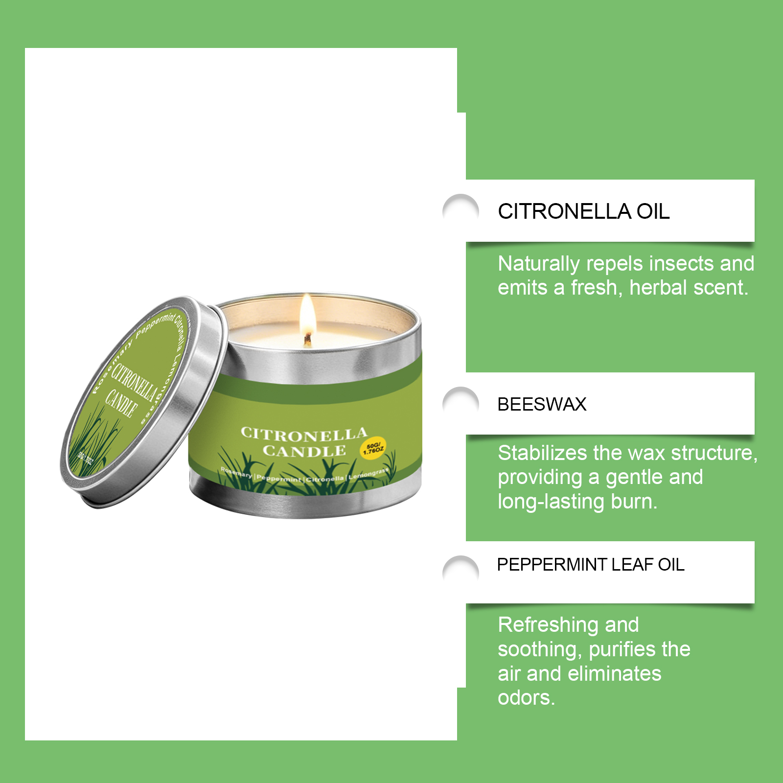 Citronella Candle Fresh Scent For Summer Outdoor Courtyard Romantic Dinner Ambient Lighting