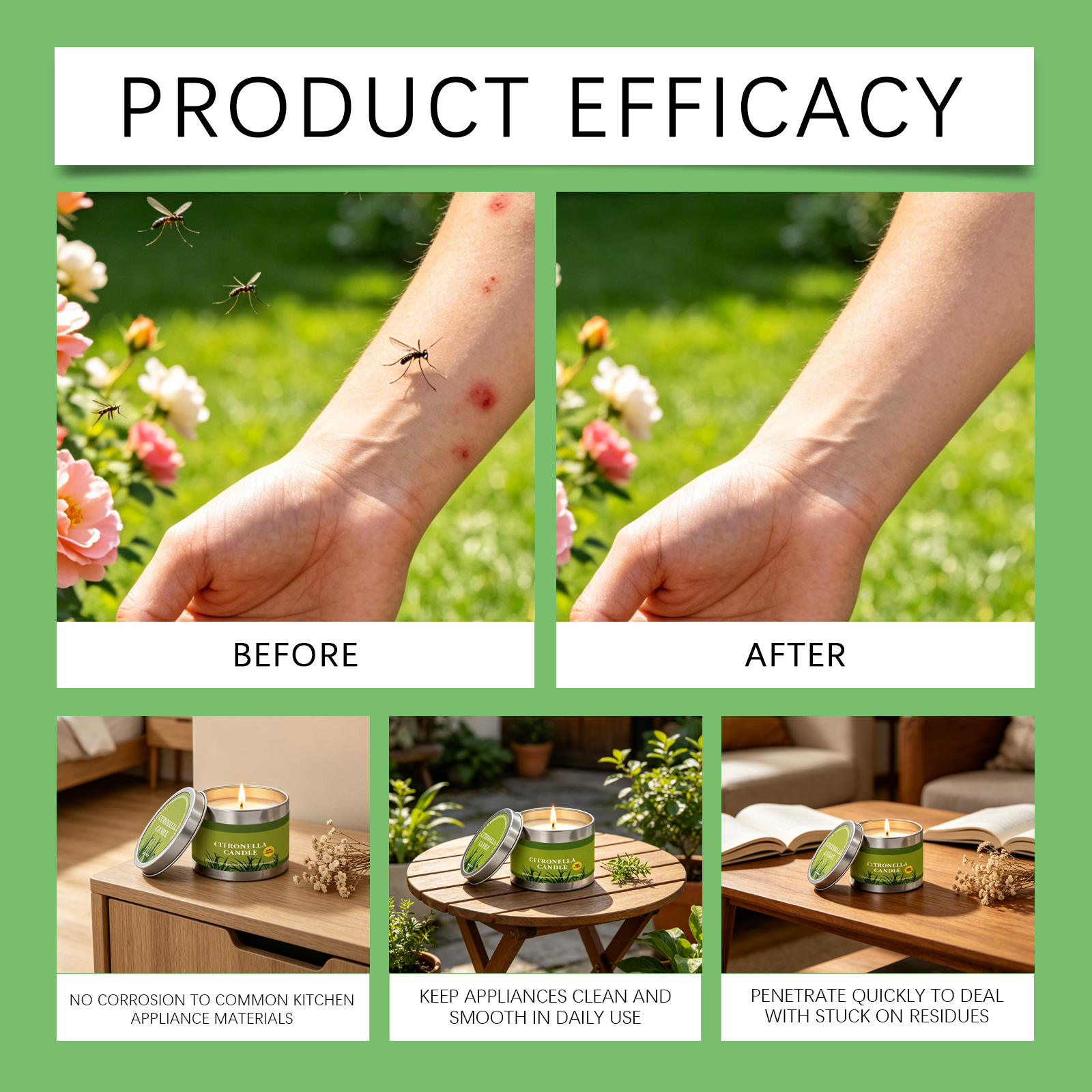 Citronella Candle Fresh Scent For Summer Outdoor Courtyard Romantic Dinner Ambient Lighting