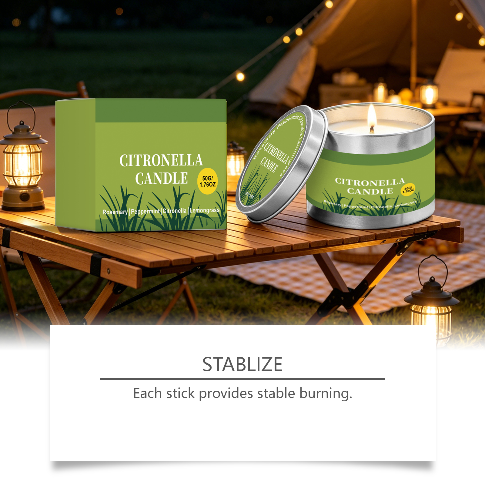 Citronella Candle Fresh Scent For Summer Outdoor Courtyard Romantic Dinner Ambient Lighting