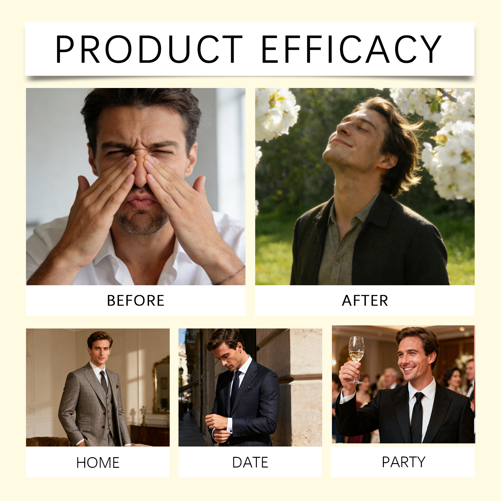 Men Solid Fragrance Stick Fresh Longlasting Portable Natural Pleasant Show Confident Charm Daily Carry Use