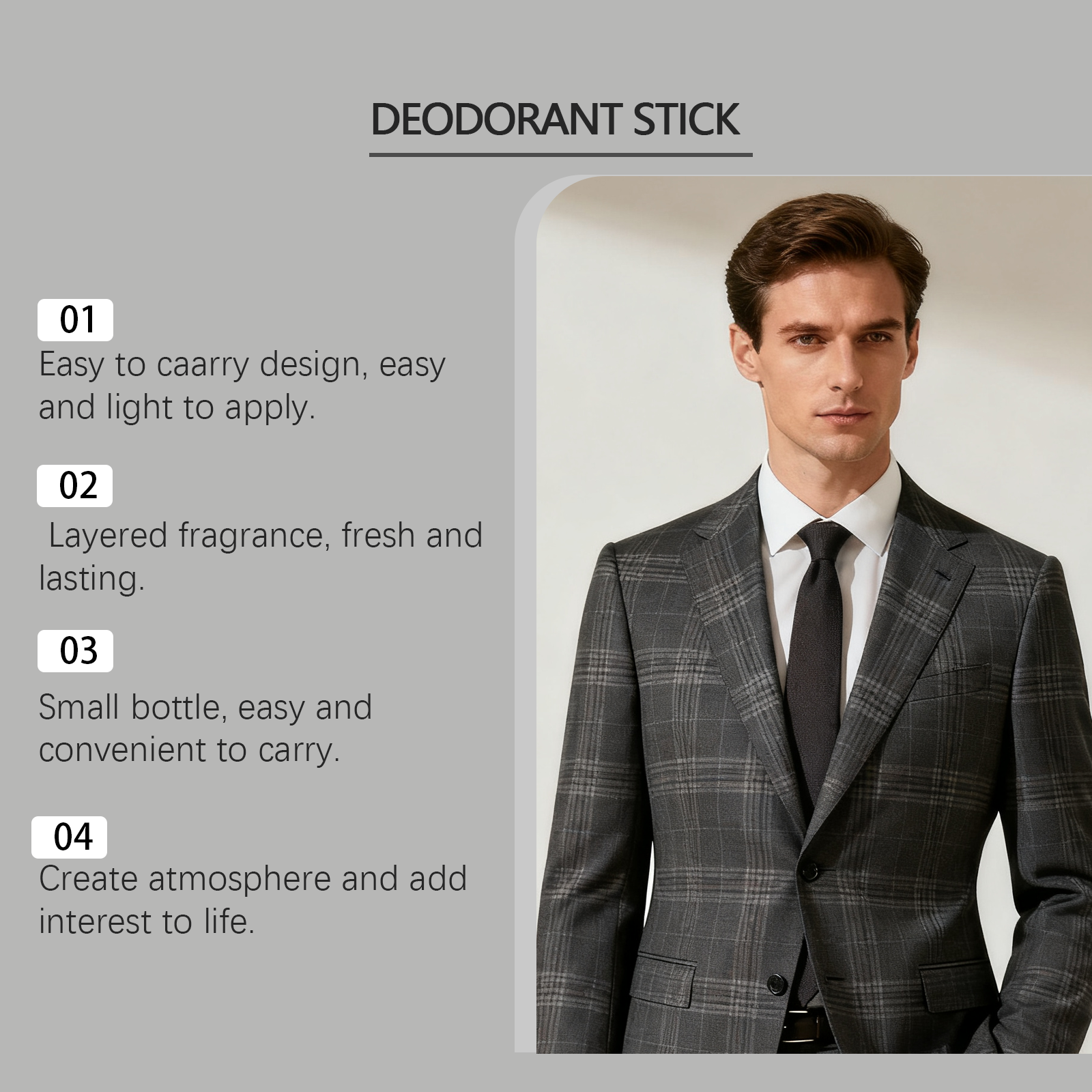 Men Solid Fragrance Stick Fresh Longlasting Portable Natural Pleasant Show Confident Charm Daily Carry Use
