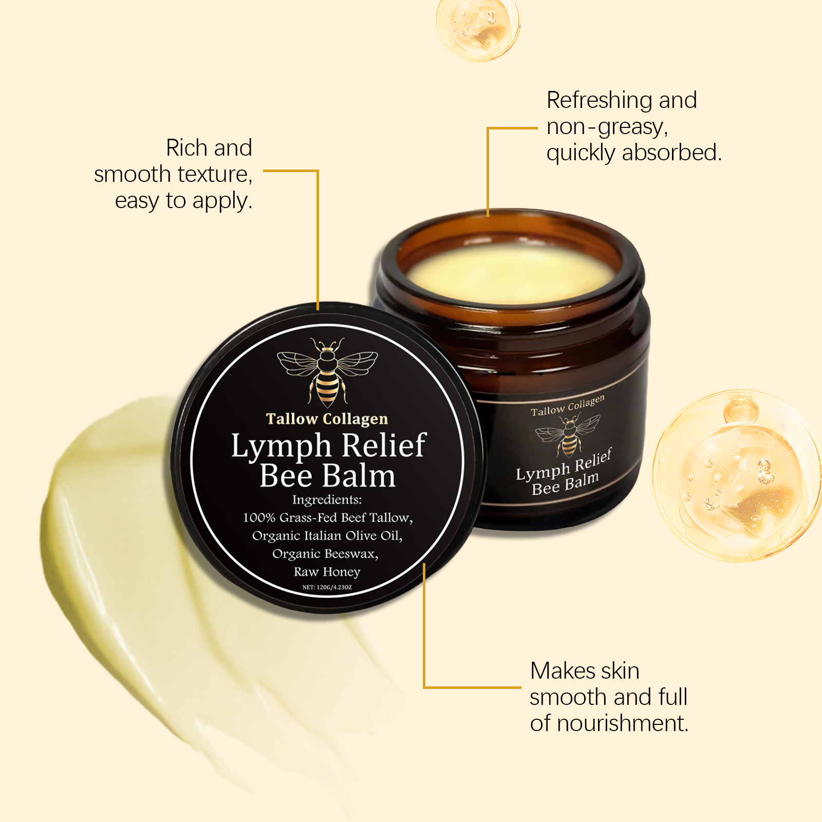 Propolis Ointment Body Care Nourish Lock Moisture Improve Elasticity Soften Skin Moisturize Protect Smear Skincare