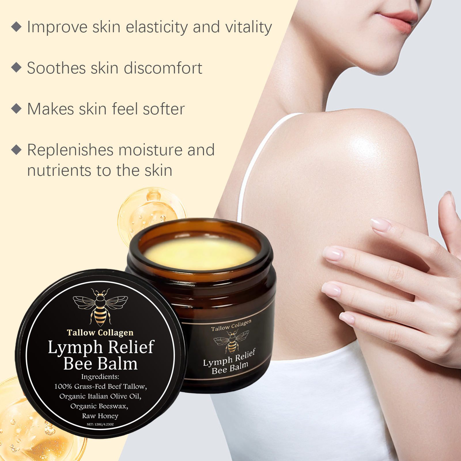 Propolis Ointment Body Care Nourish Lock Moisture Improve Elasticity Soften Skin Moisturize Protect Smear Skincare