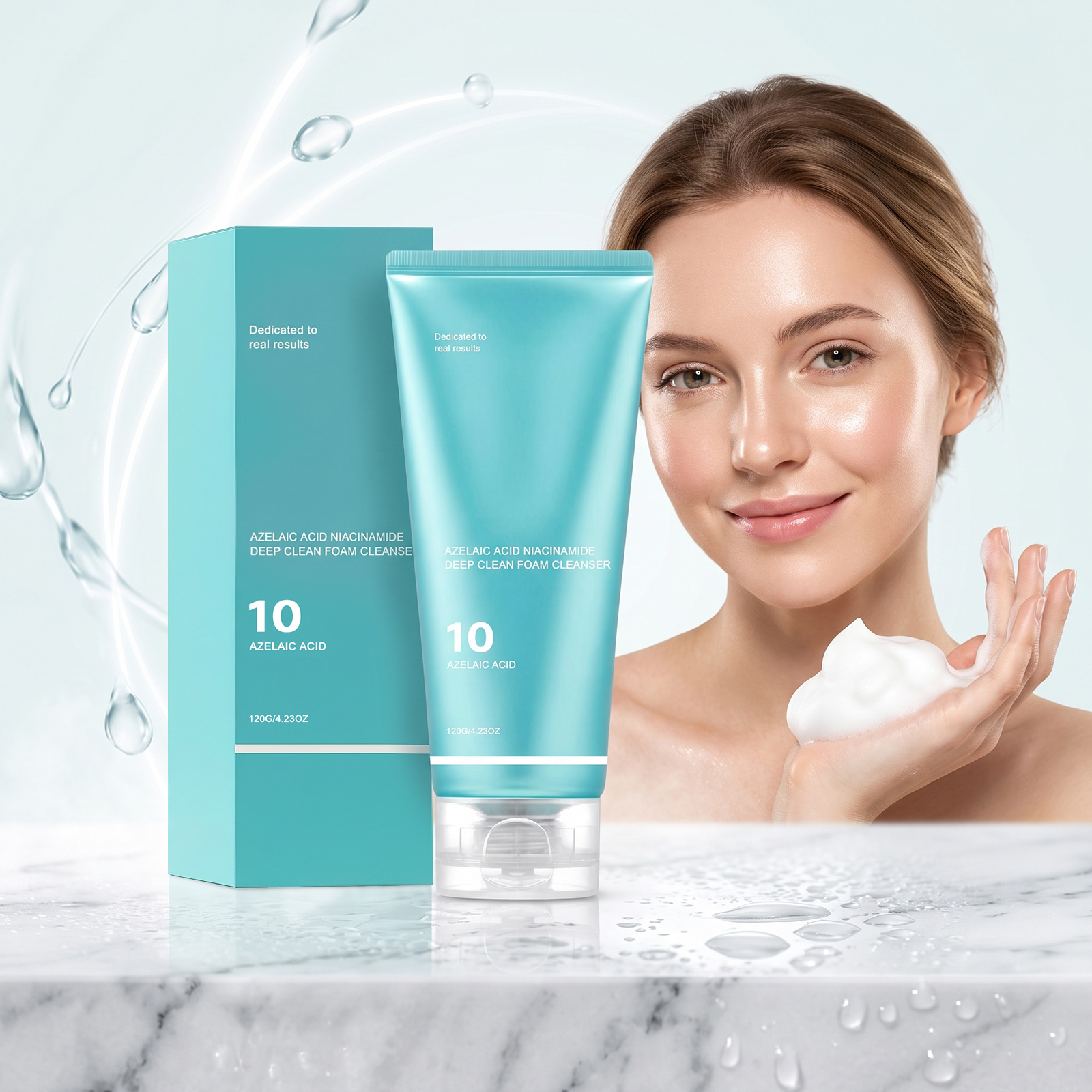 Nicotinamide Cleansing Facial Cleanser Dense Foam Mild Cleansing Soft Texture Comfortable Facial Application Easy Rinse Non Sticky