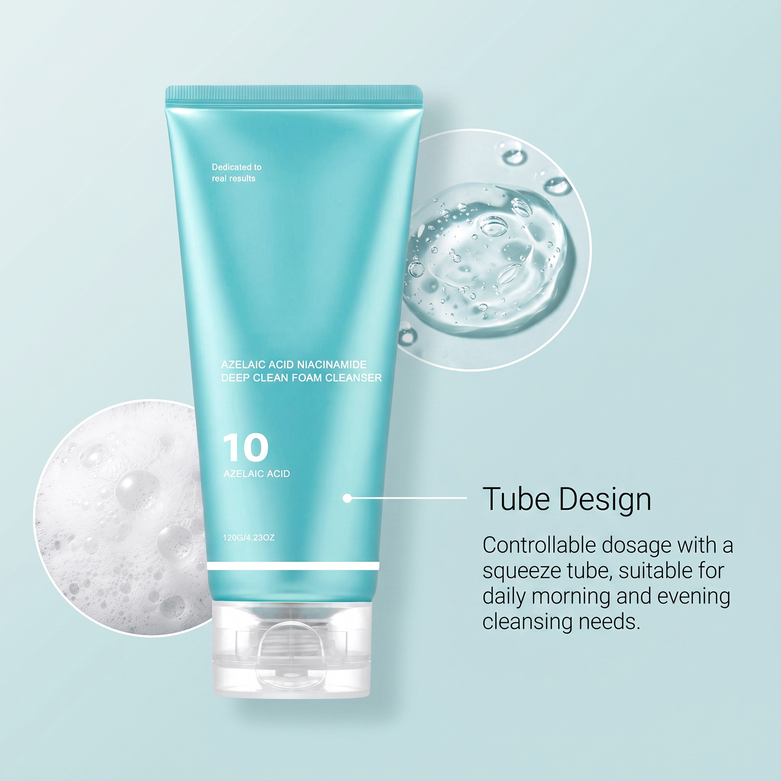 Nicotinamide Cleansing Facial Cleanser Dense Foam Mild Cleansing Soft Texture Comfortable Facial Application Easy Rinse Non Sticky