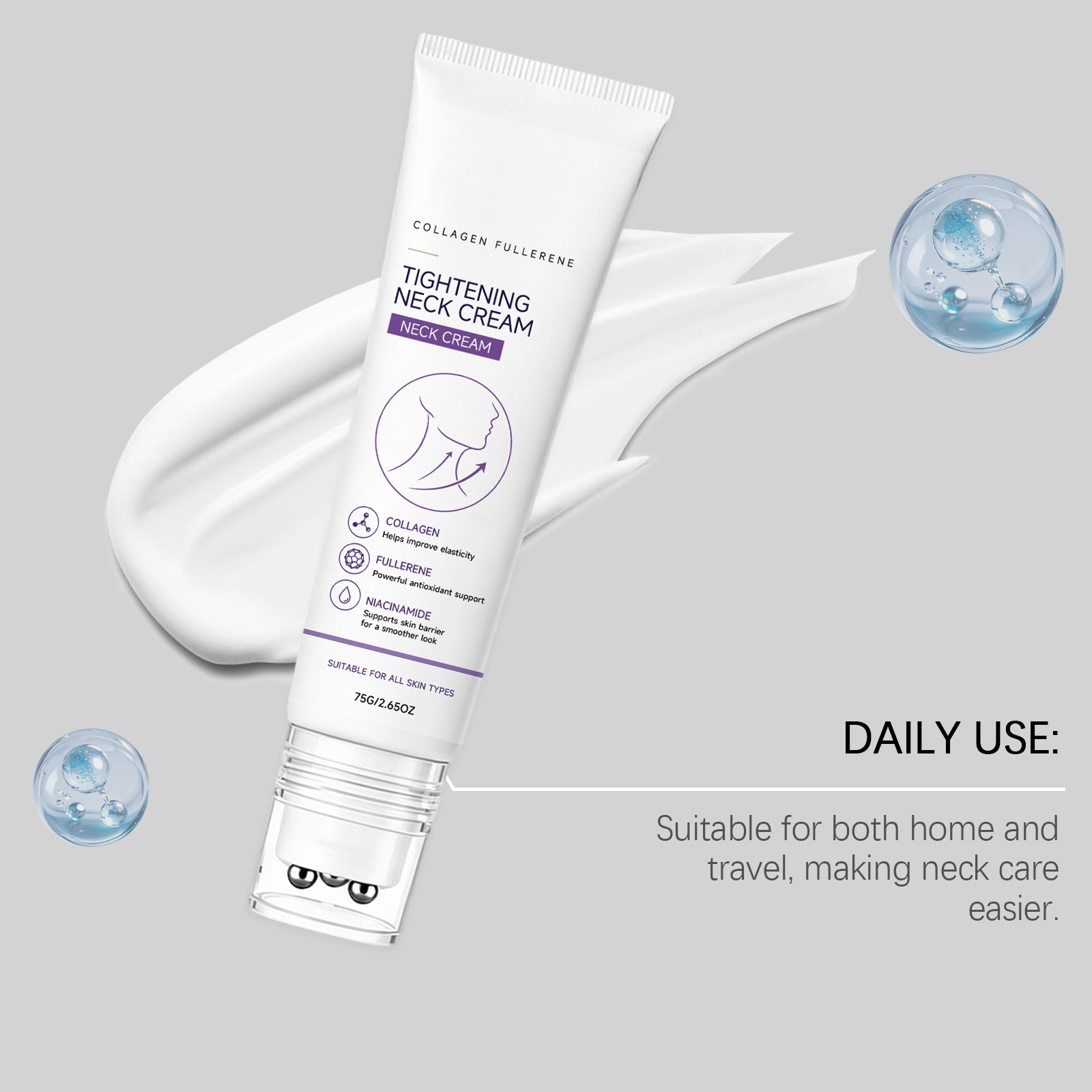Collagen Moisturizing Neck Cream For Daily Face And Neck Skin Care Tender Hydrating Smooth Massage