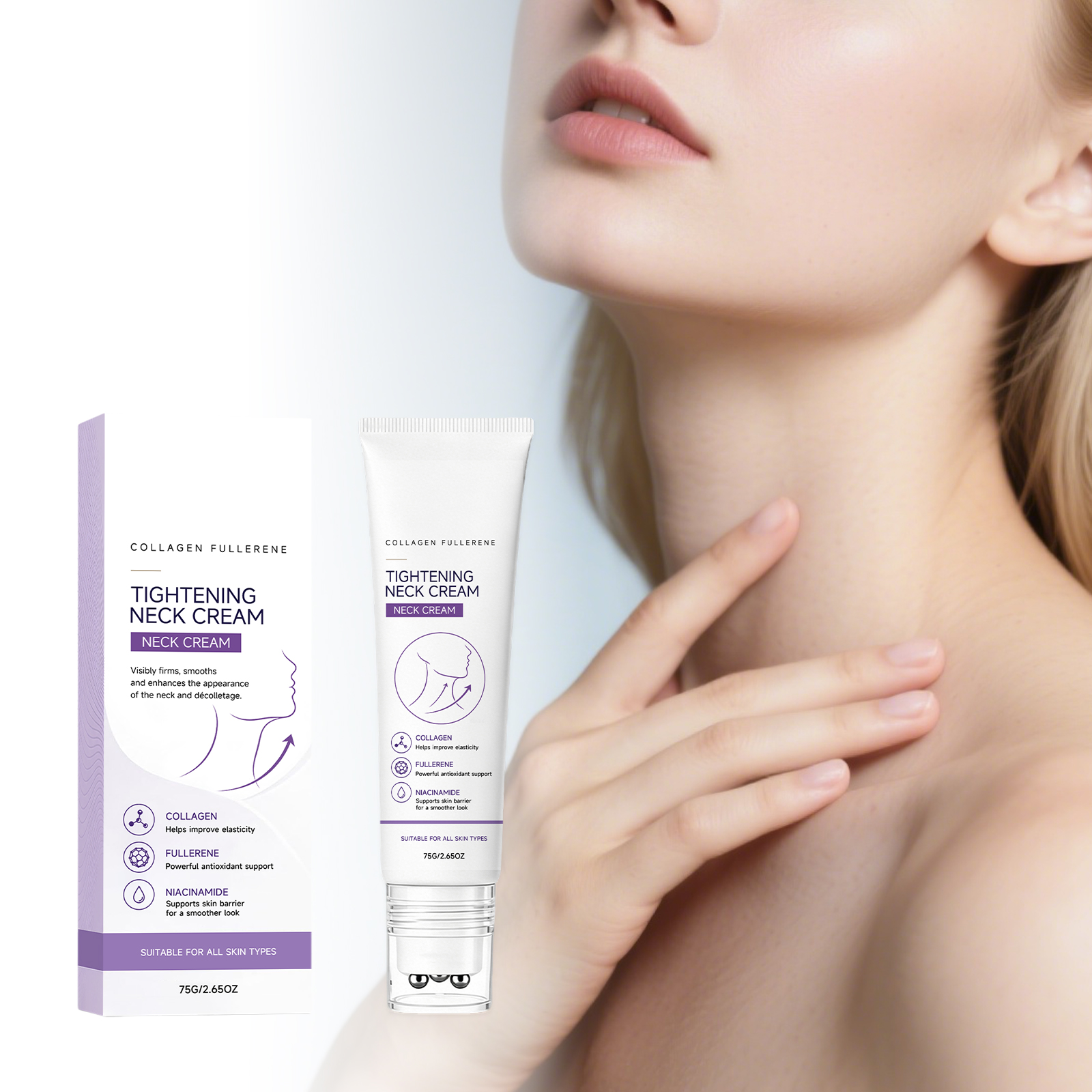 Collagen Moisturizing Neck Cream For Daily Face And Neck Skin Care Tender Hydrating Smooth Massage