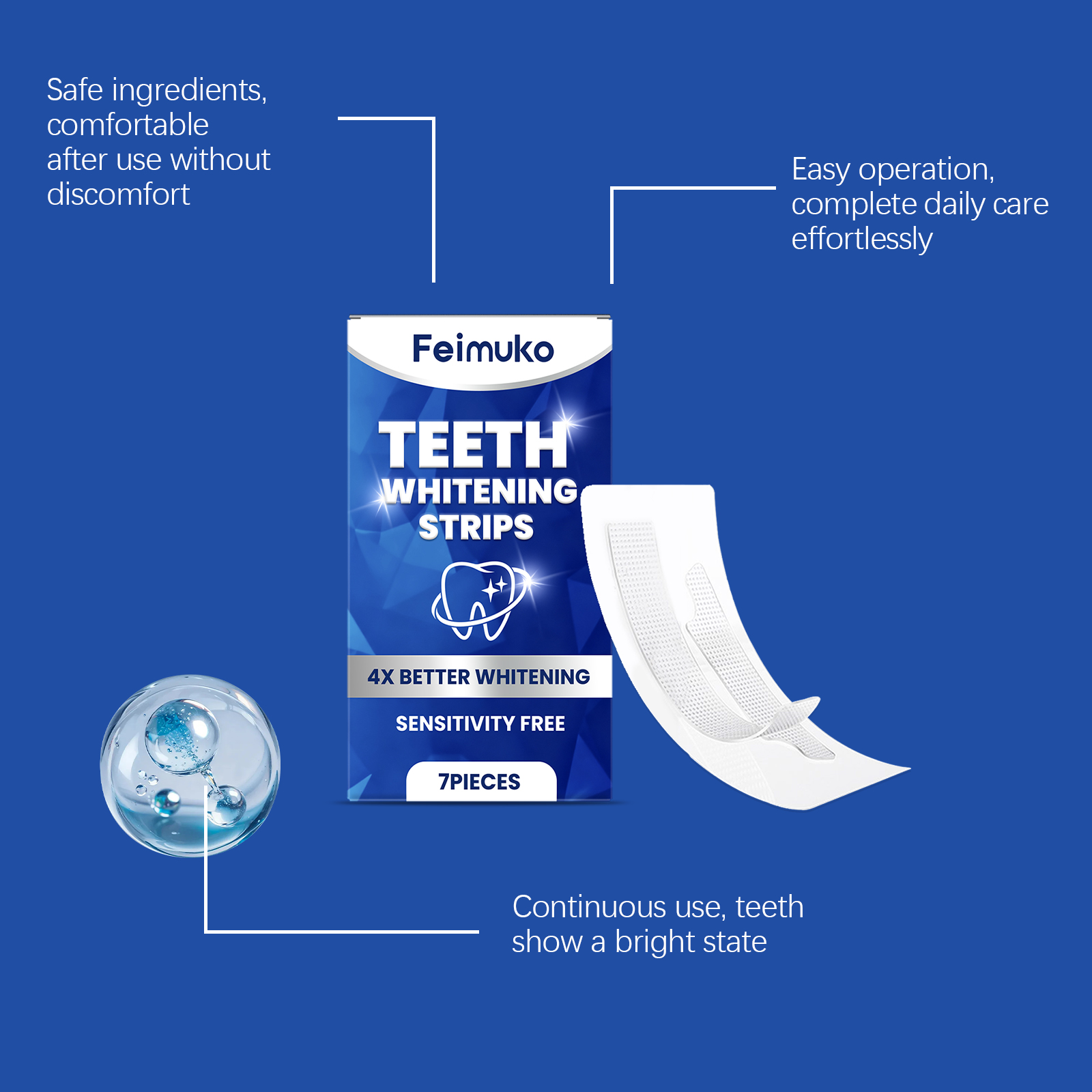 Teeth Care Strips Mild Ingredients Daily Care Clean Tooth Stains Fresh And Gentle Protection