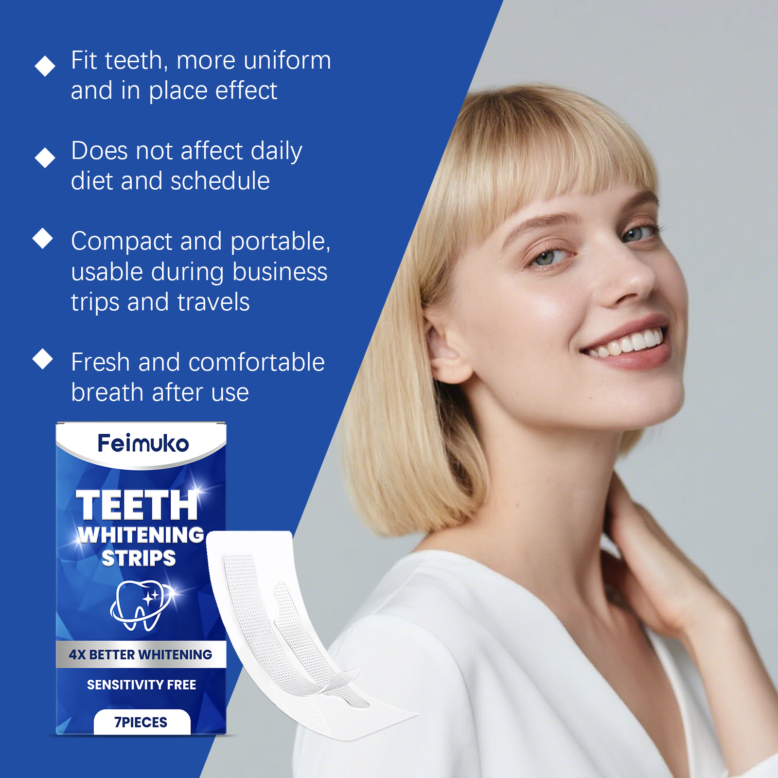 Teeth Care Strips Mild Ingredients Daily Care Clean Tooth Stains Fresh And Gentle Protection