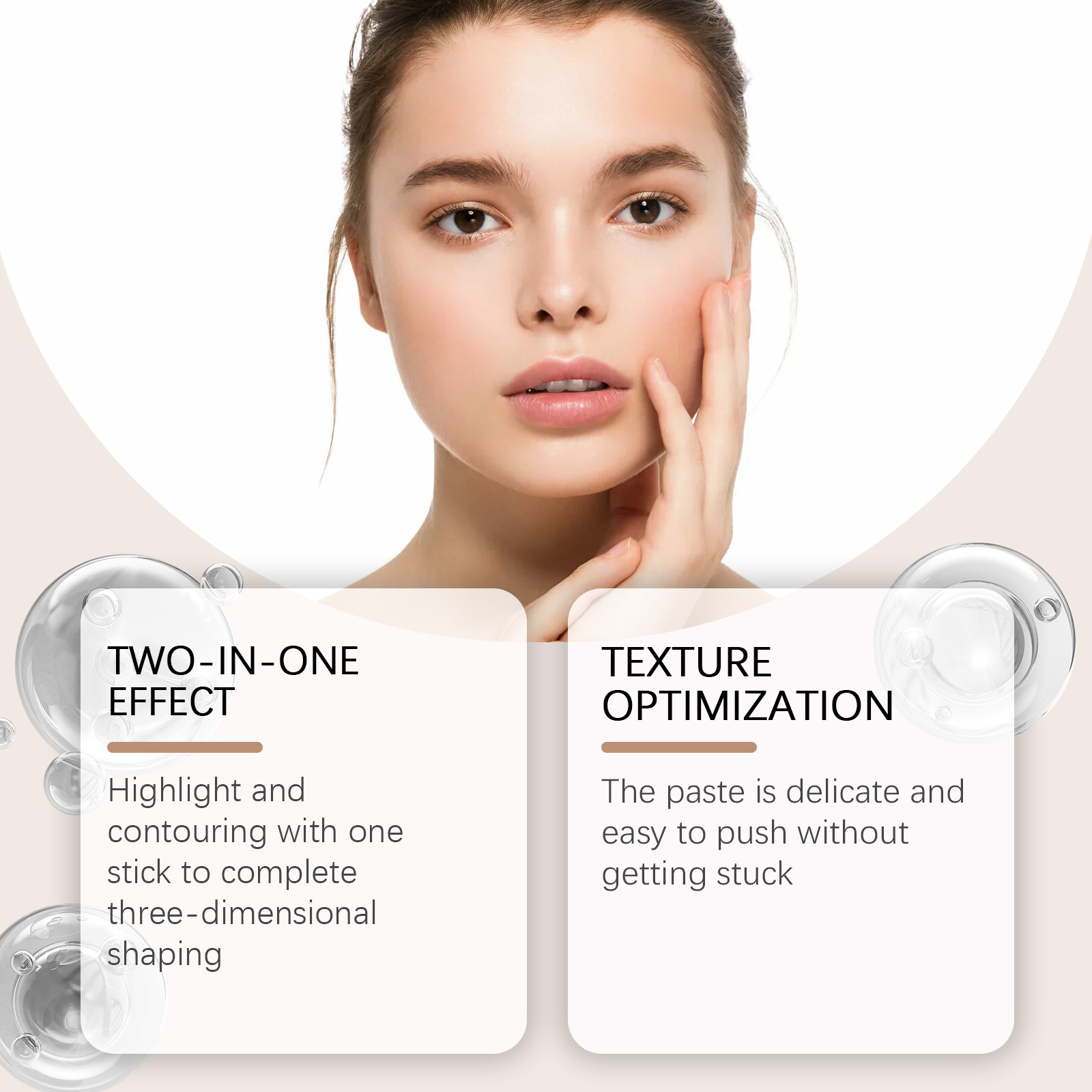 2 In 1 Cream Highlight Contour Stick Portable Rotating Pen Dual Bright Concealer