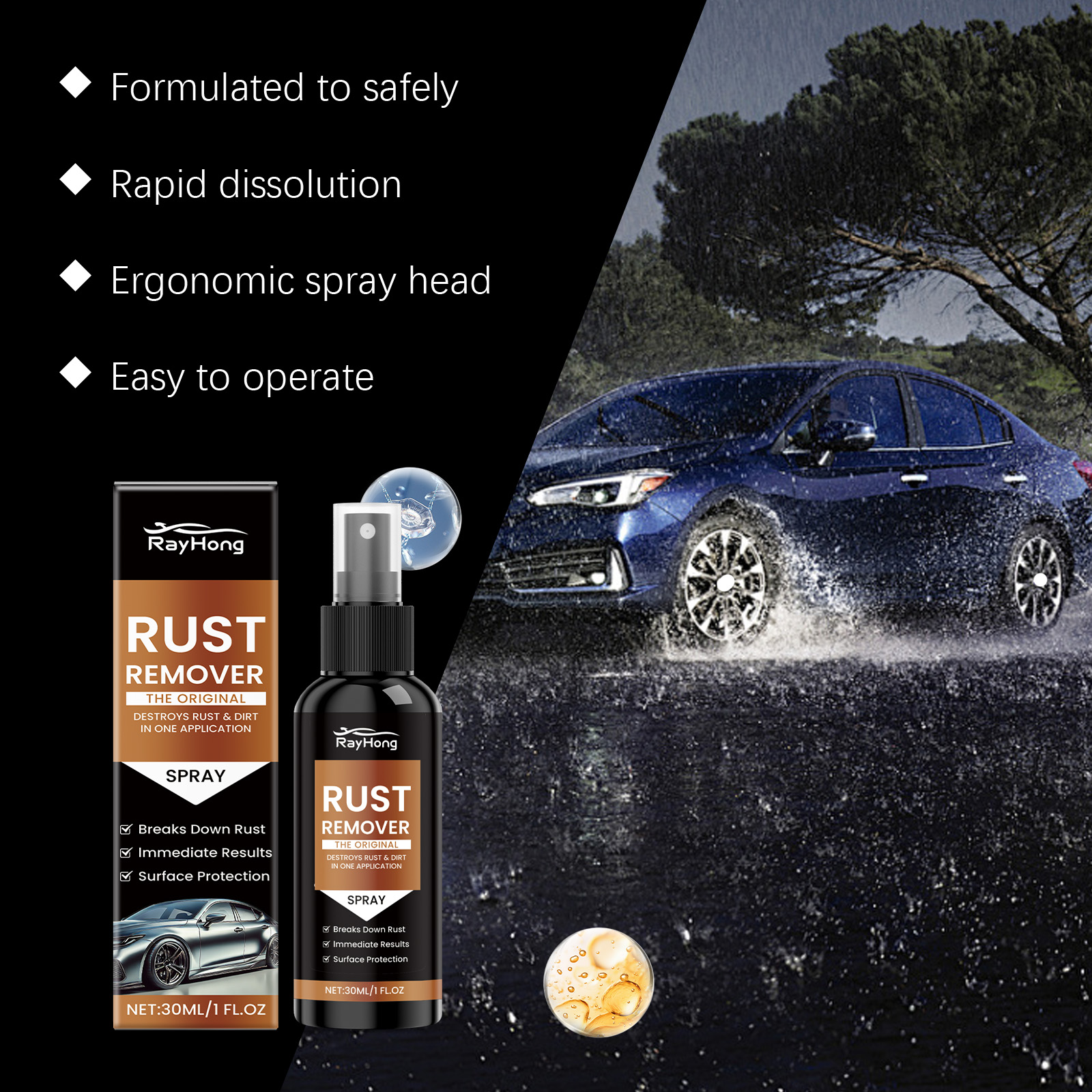 Car Rust Remover Gentle Polishing Mild Cleaning Stain Remover For Automobile