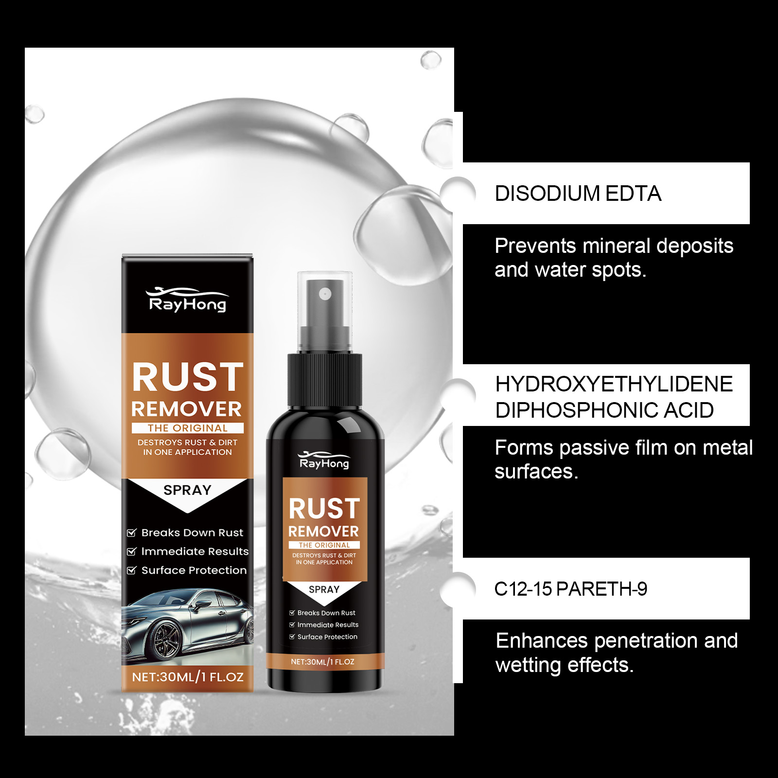 Car Rust Remover Gentle Polishing Mild Cleaning Stain Remover For Automobile