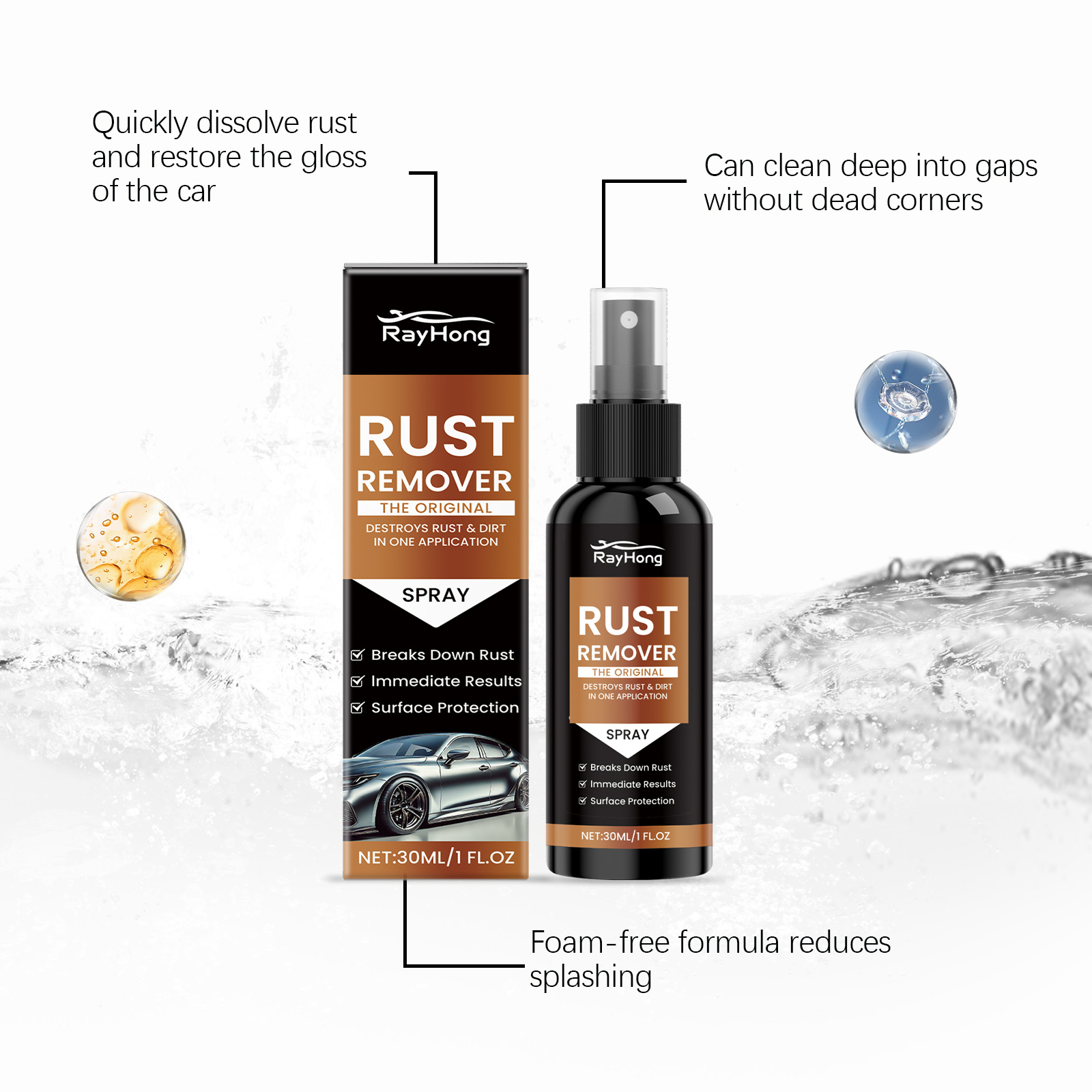 Car Rust Remover Gentle Polishing Mild Cleaning Stain Remover For Automobile