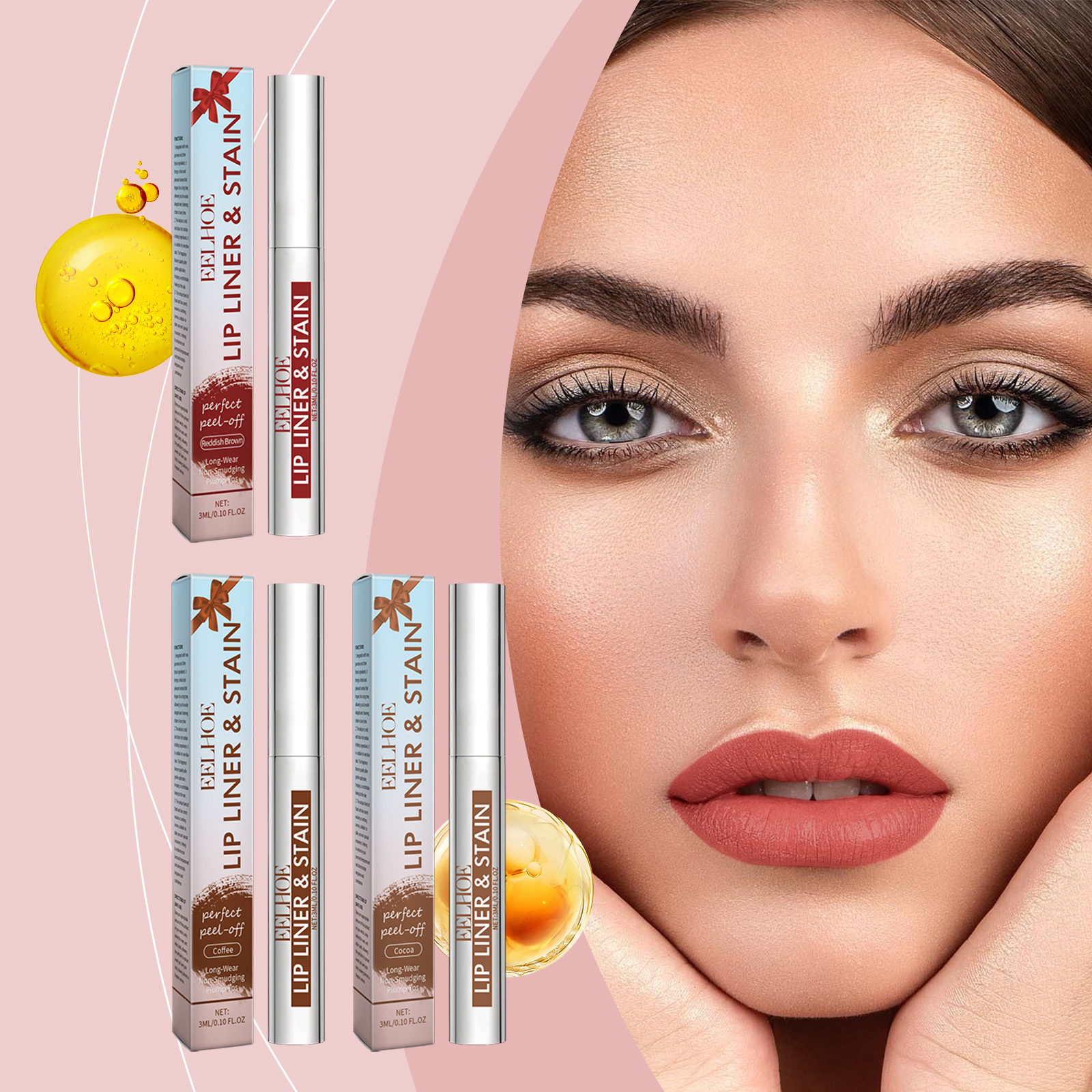 Peel Off Lip Gloss Series Natural Easy Coloring Colorful Brightening Pigmented Moisturizing Multi Shade Lip Liner Pencil