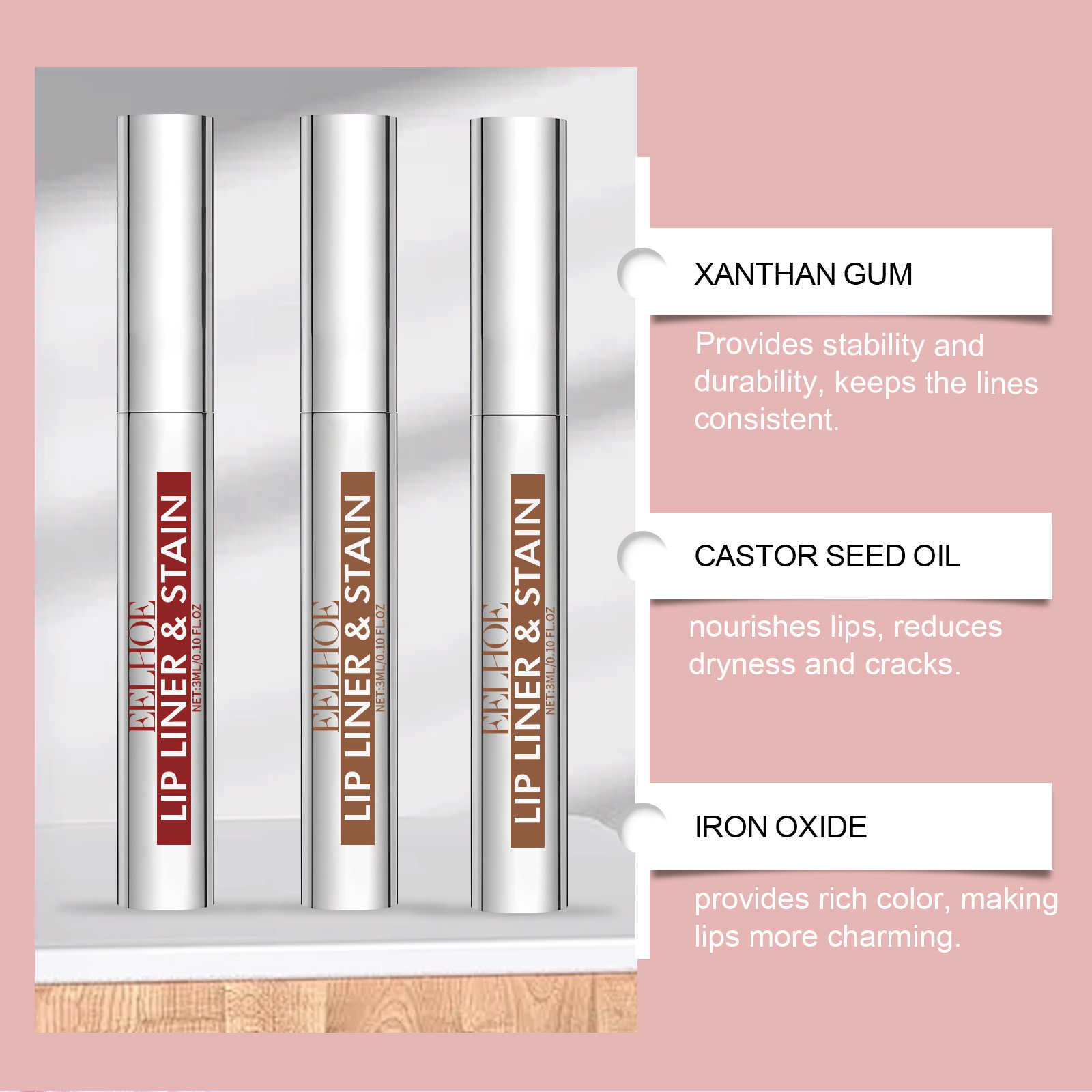 Peel Off Lip Gloss Series Natural Easy Coloring Colorful Brightening Pigmented Moisturizing Multi Shade Lip Liner Pencil