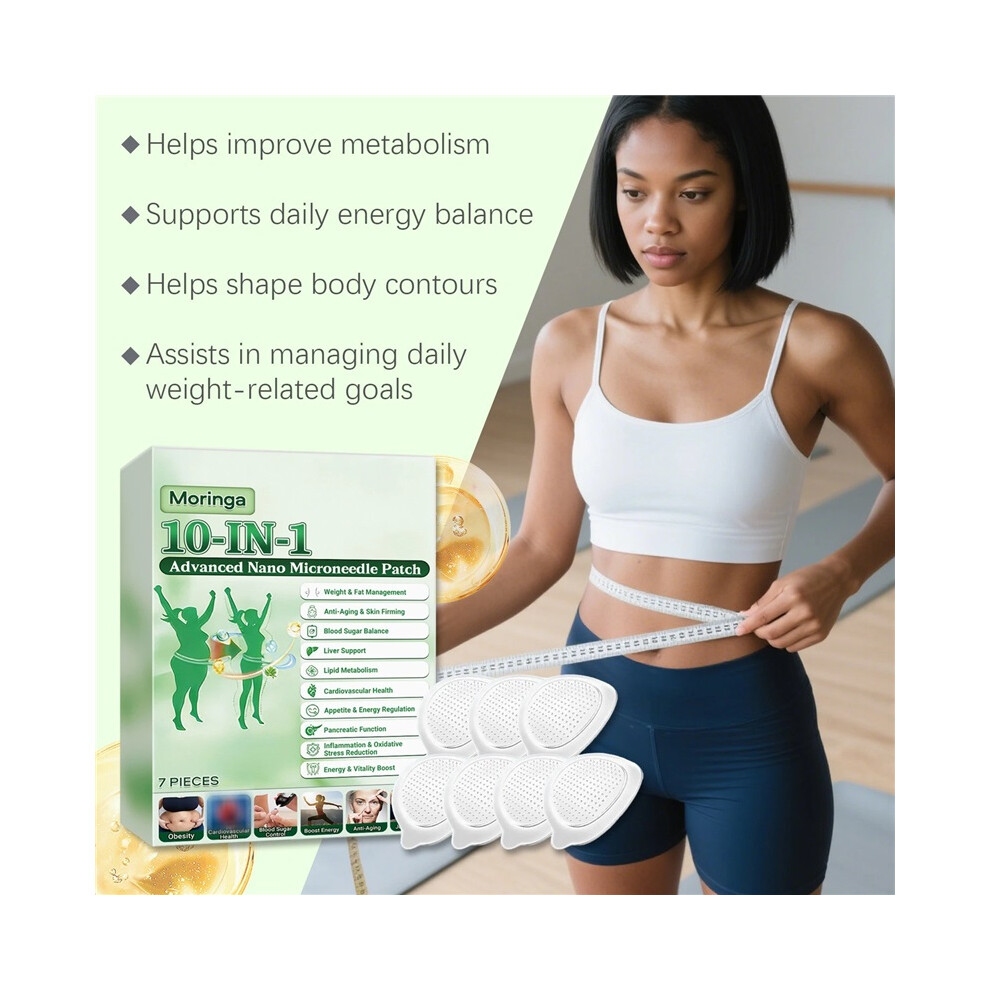 (1 Pack) Moringa Berberine 10 in 1 Advanced Nano Microneedle Patch for Weight Loss