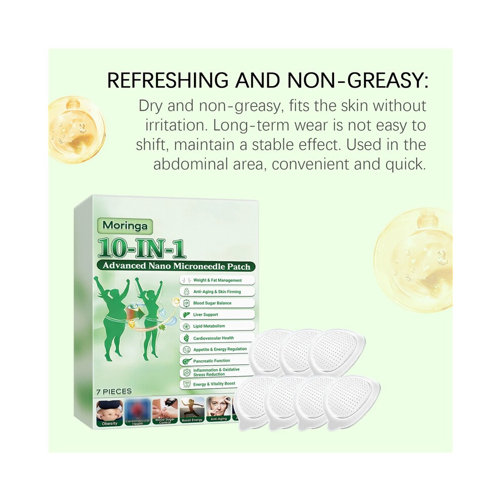 (1 Pack) Moringa Berberine 10 in 1 Advanced Nano Microneedle Patch for Weight Loss