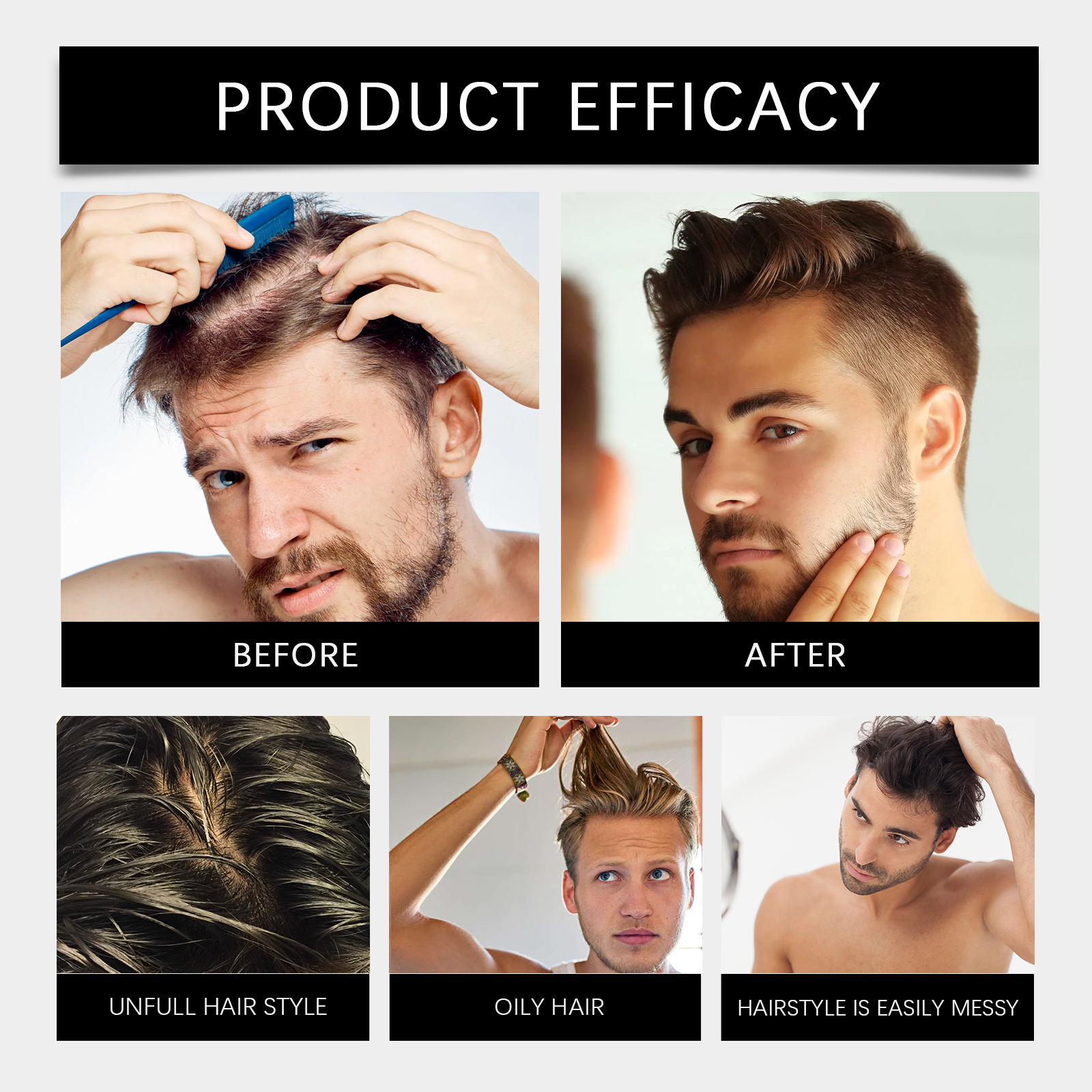 Men Styling Wax Natural Matte Finish Strong Hold Volumizing Smoothing For Everyday Grooming Texture And Definition