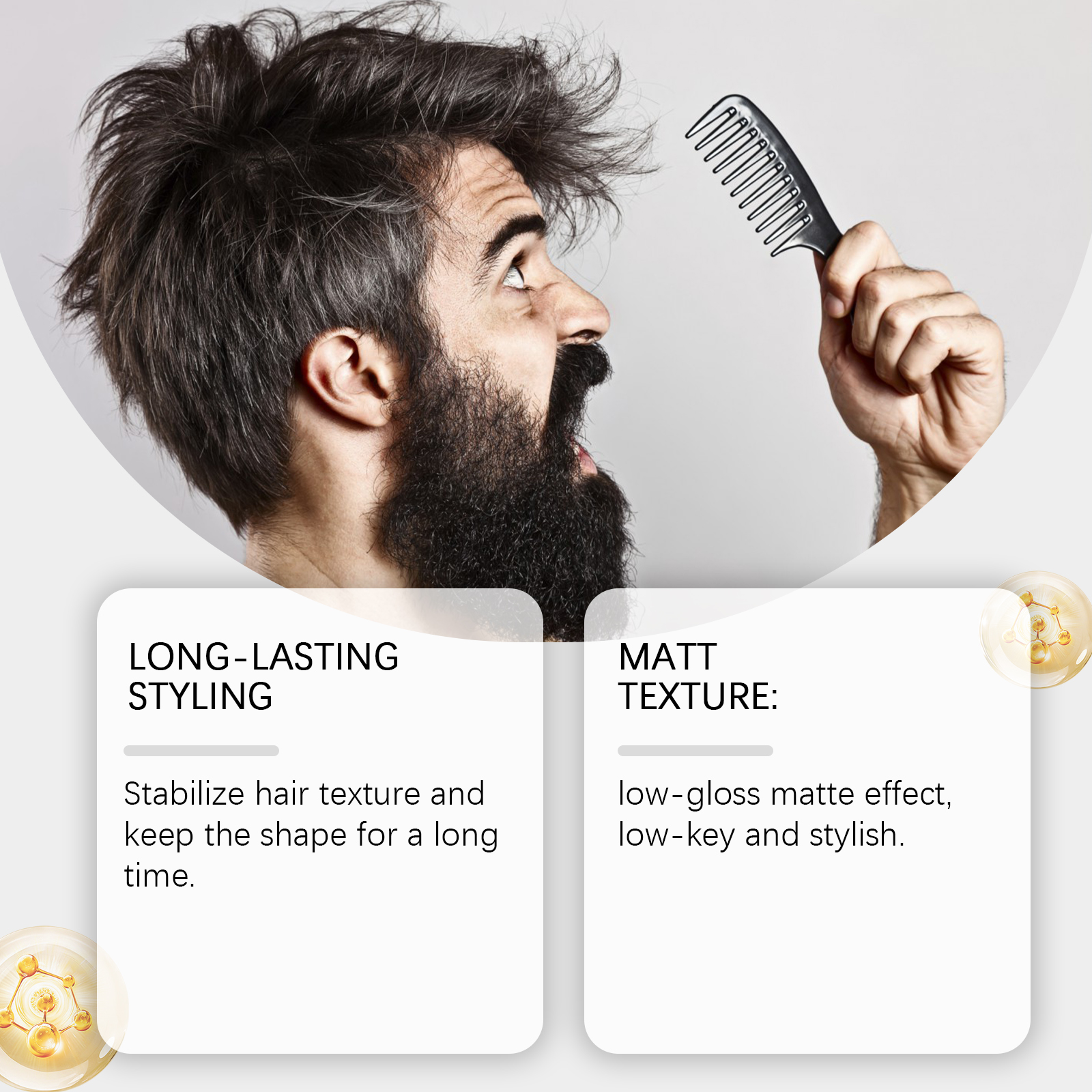 Men Styling Wax Natural Matte Finish Strong Hold Volumizing Smoothing For Everyday Grooming Texture And Definition