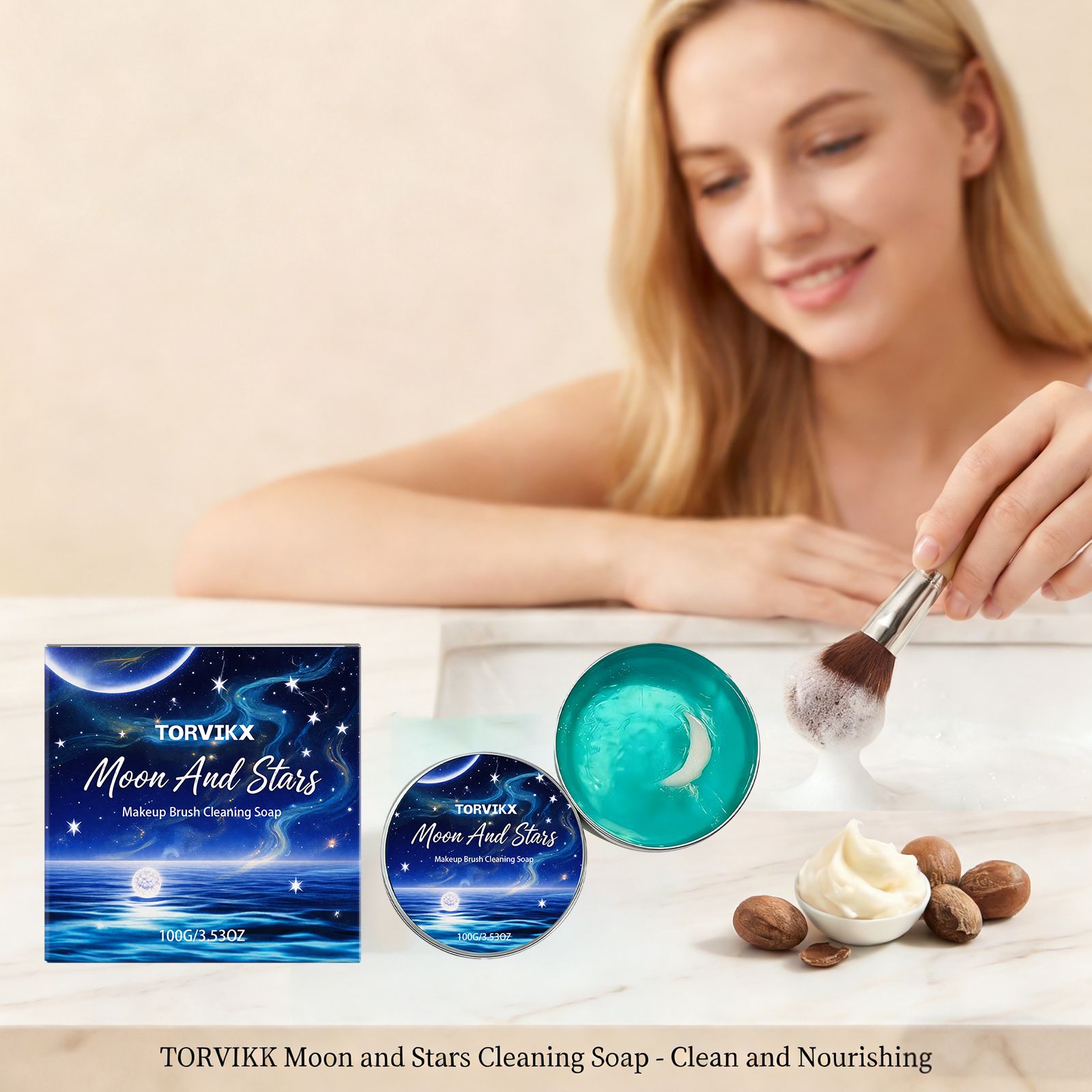 Makeup Brush Cleaning Soap Gentle Deep Cleansing Easy Rinse For Daily Brush Care