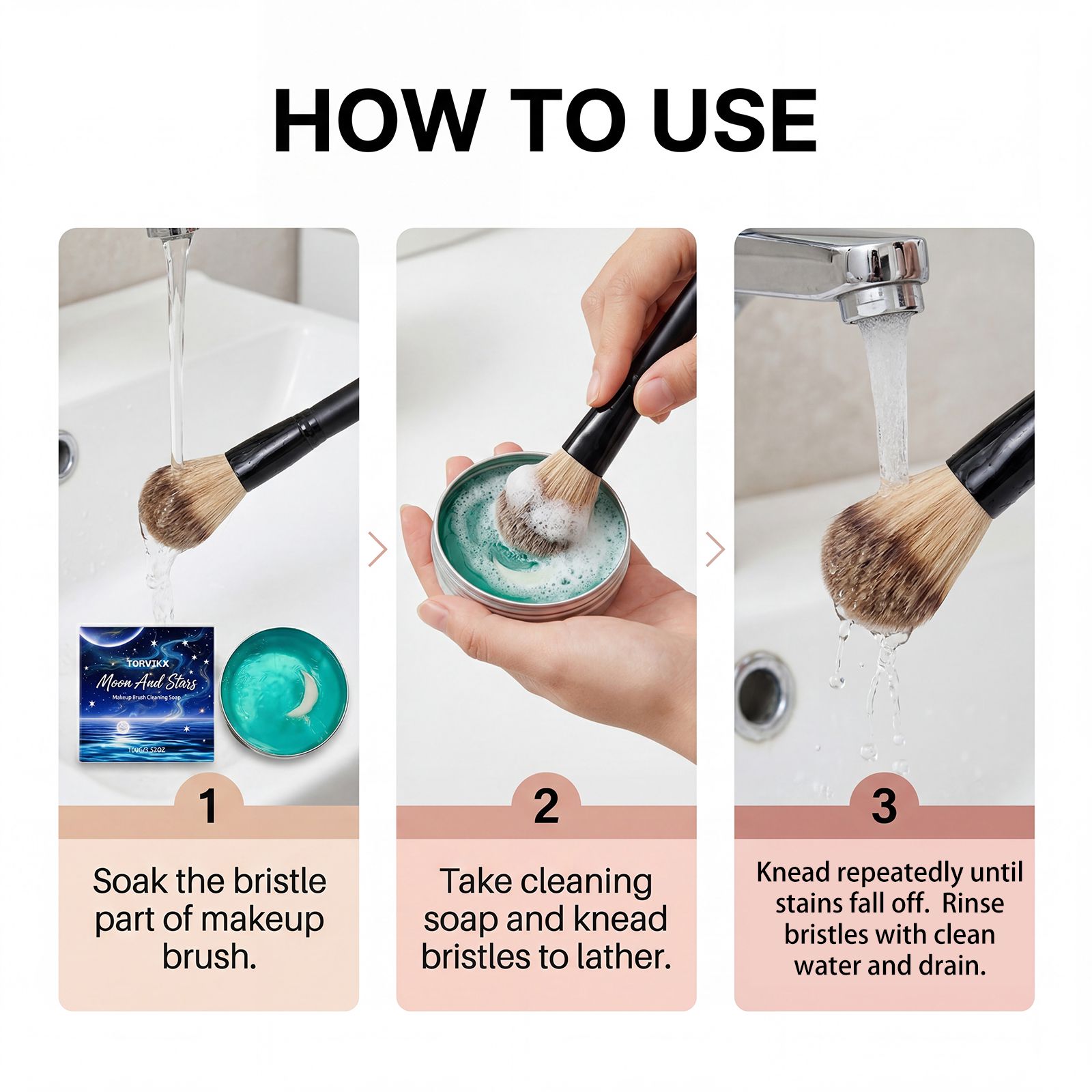 Makeup Brush Cleaning Soap Gentle Deep Cleansing Easy Rinse For Daily Brush Care