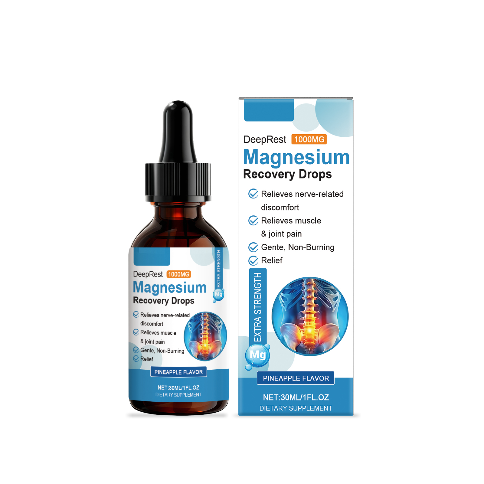Magnesium Oral Drops | Gentle Daily Body Care & Wellness Support | Portable Liquid Dietary Supplement for Relaxation, Energy & Muscle Health | Sublingual Formul