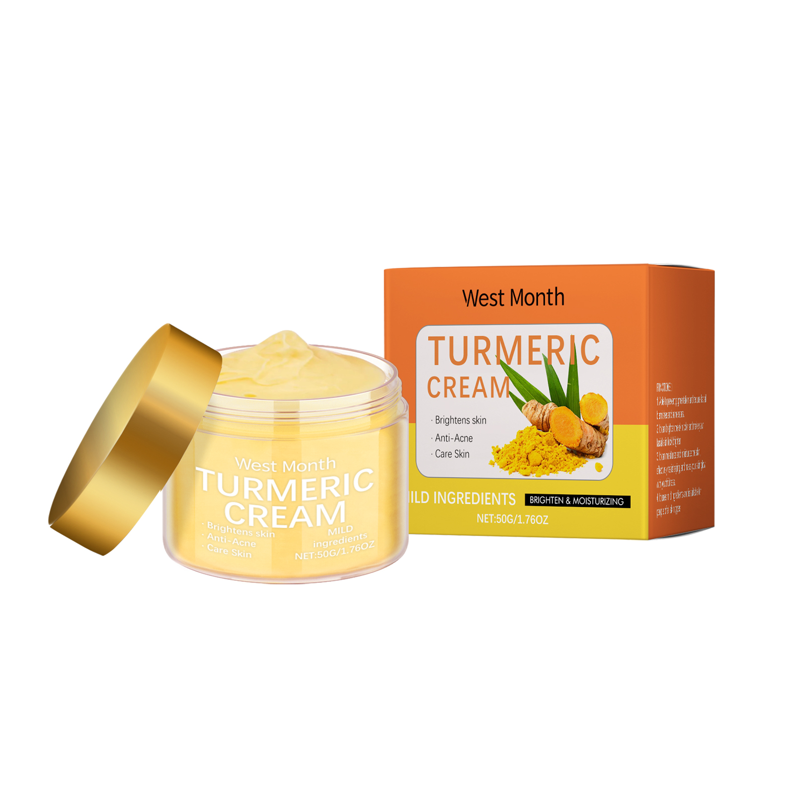 Turmeric Brightening Skincare Set Exfoliating Serum Moisturizing Cream For Dull & Acne-Prone Skin Brighten Even Tone Vegan Kit