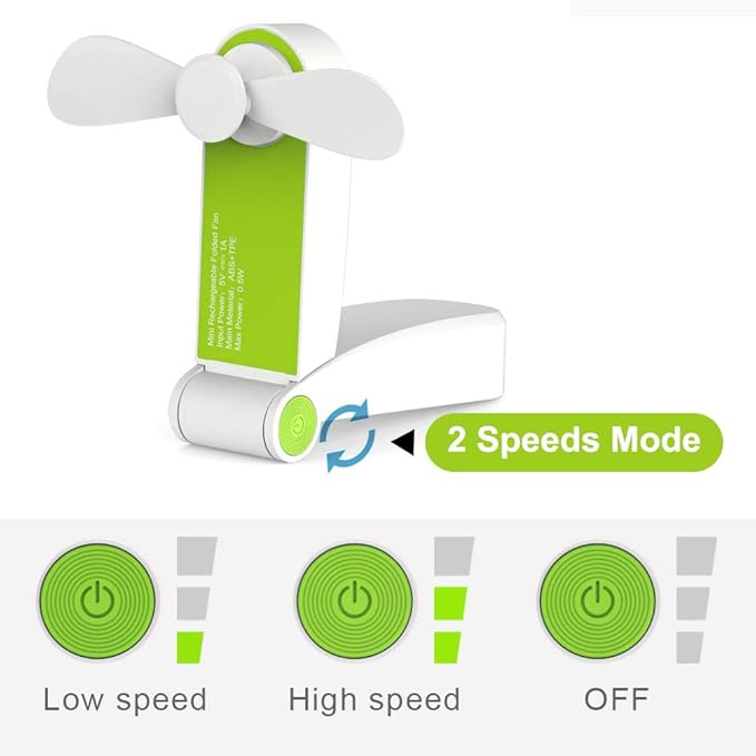 Handheld Fan Mini Electric Hand Held Fans,Hand Fan Rechargeable Portable Folding USB Fans Battery Operated Small Desk Fan Foldable Pocket Quiet Fan for Home Off