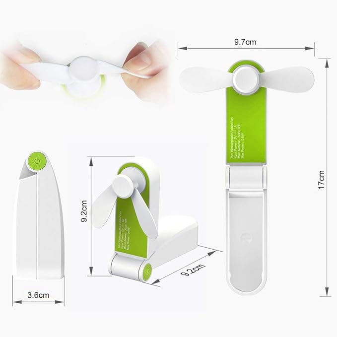 Handheld Fan Mini Electric Hand Held Fans,Hand Fan Rechargeable Portable Folding USB Fans Battery Operated Small Desk Fan Foldable Pocket Quiet Fan for Home Off
