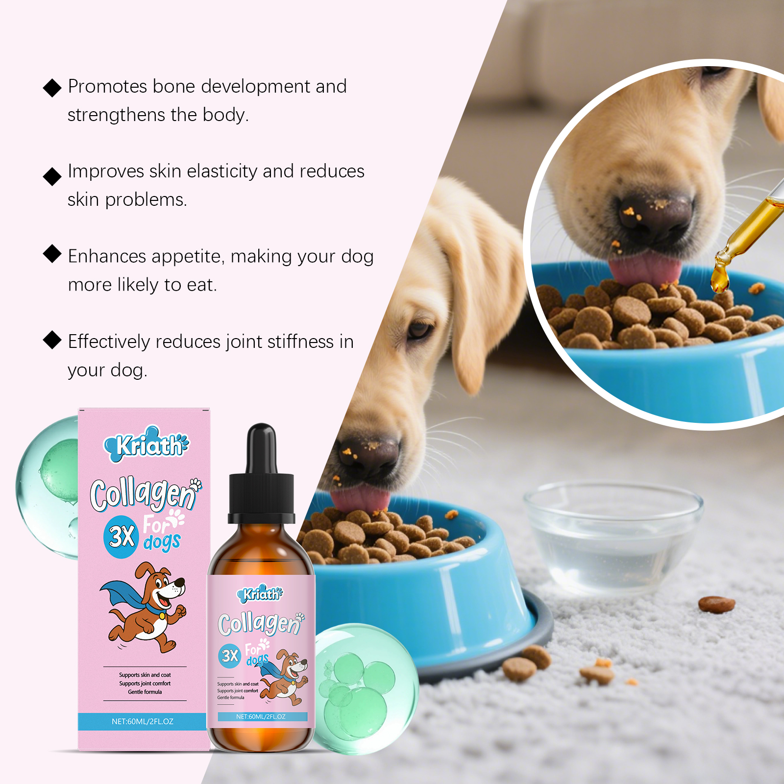 Pet Collagen Drops Effectively Maintain Cartilage Health Support Joint Mobility Promote Joint Lubrication Pet Dietary Supplement ﻿