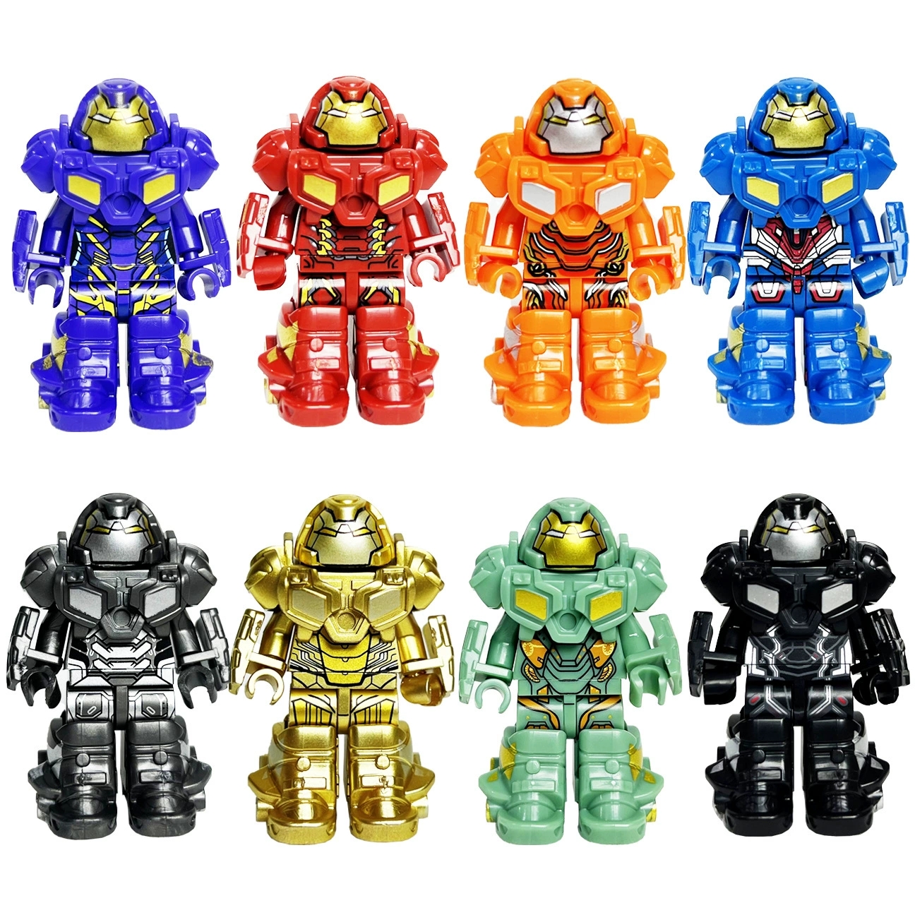 (8 PCS A) Children Anime Mini Figure Hero Building Blocks Kid Gift Assembling Toy Model Mini Movies Characters Figurine Bricks