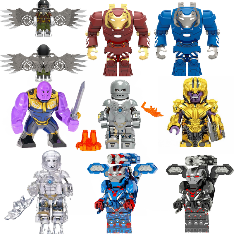 (8 PCS A) Children Anime Mini Figure Hero Building Blocks Kid Gift Assembling Toy Model Mini Movies Characters Figurine Bricks