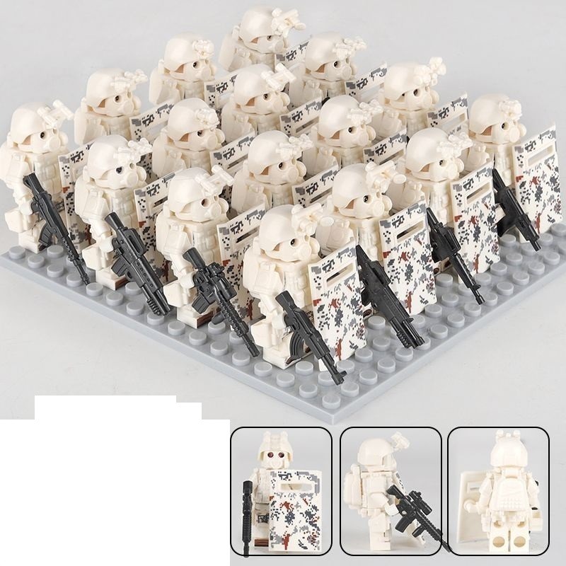 Kids Toys Reloading Explosion Proof Special Forces Building Blocks Anti Virus Police Smart Men Mini Humanoid Doll Birthday Gifts